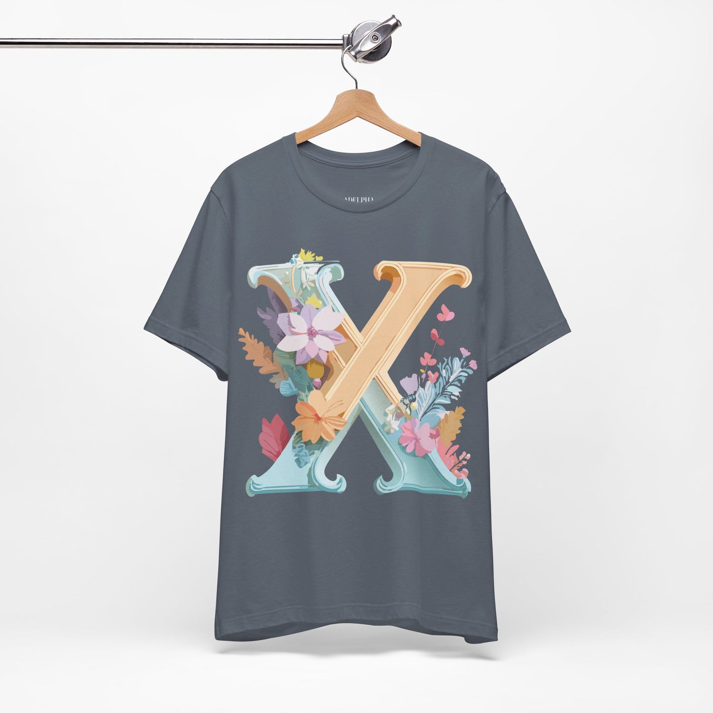 Natural Cotton Tee Shirt - Letters Collection - X Printify