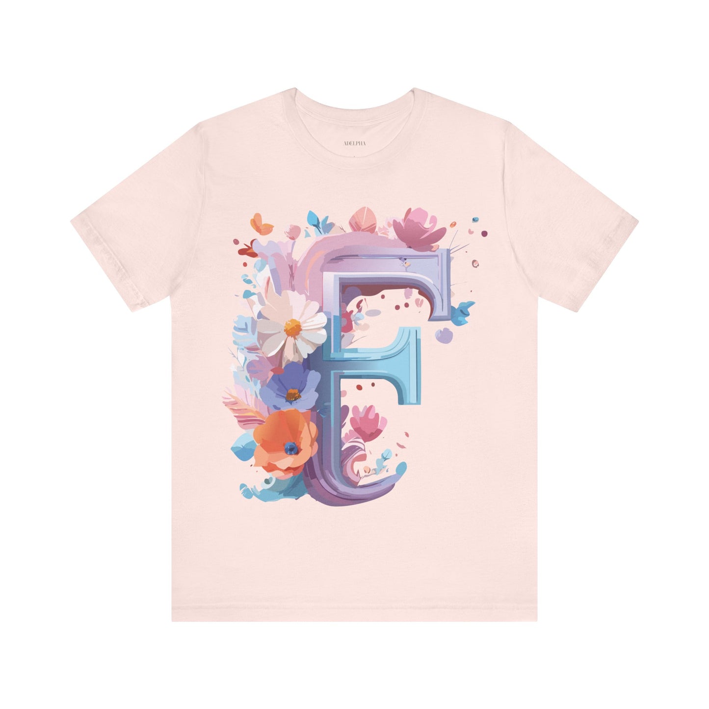 Natural Cotton Tee Shirt - Letters Collection - F Printify