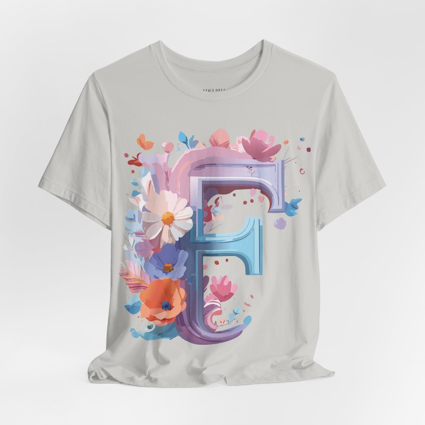 Natural Cotton Tee Shirt - Letters Collection - F Printify