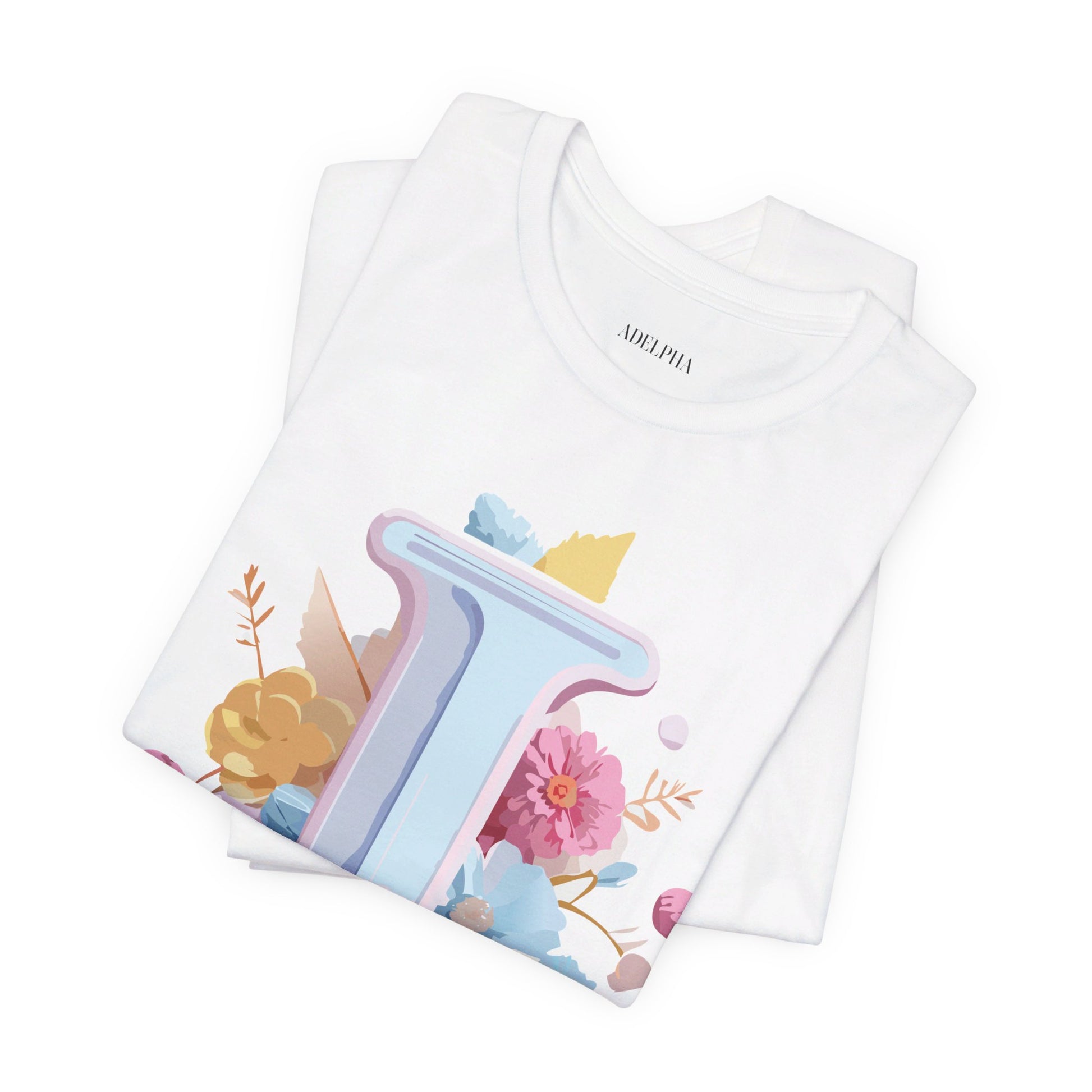 Natural Cotton Tee Shirt - Letters Collection - I Printify
