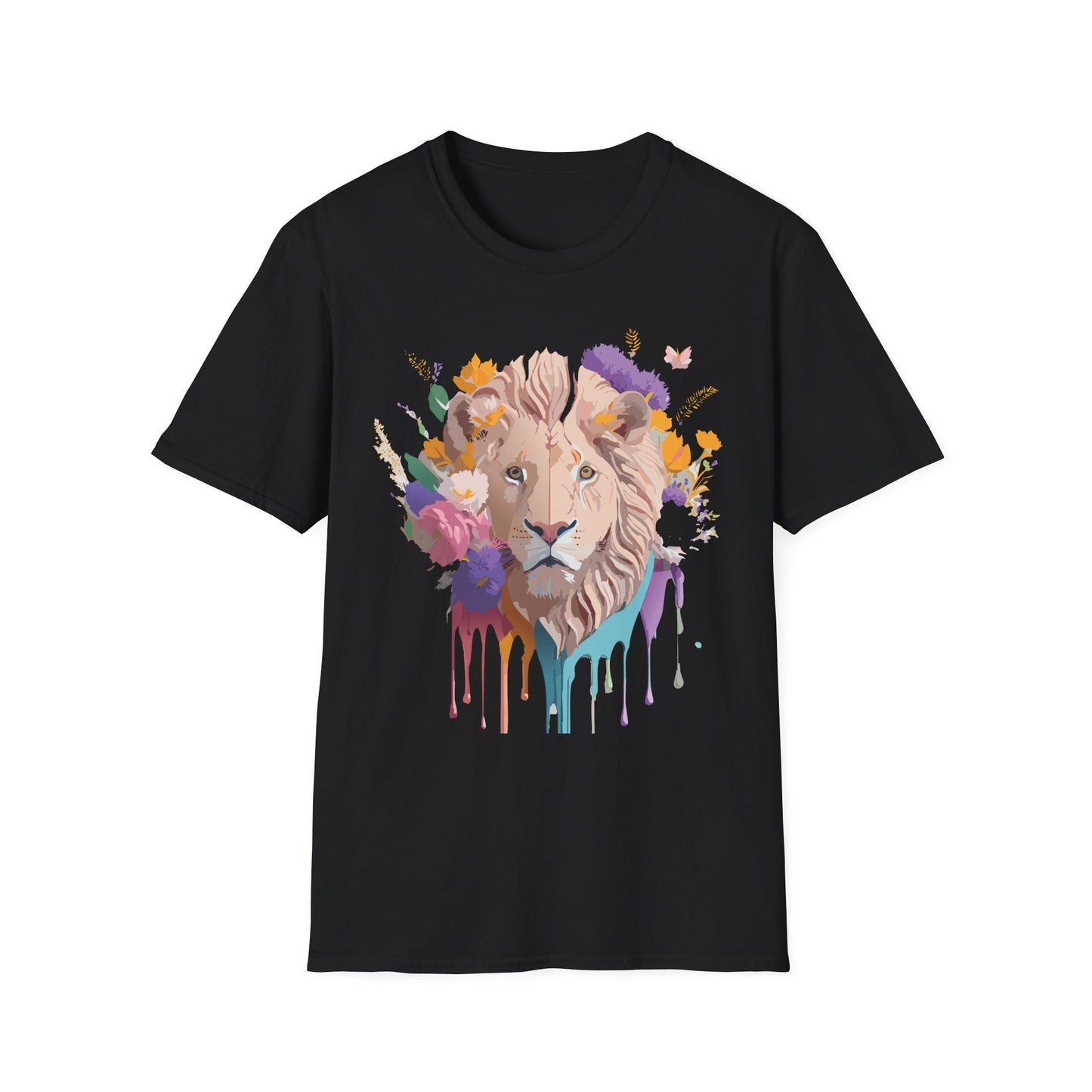 Lion Shirt, Shirt with Lion, Floral Lion Tee, Shirt with Animals