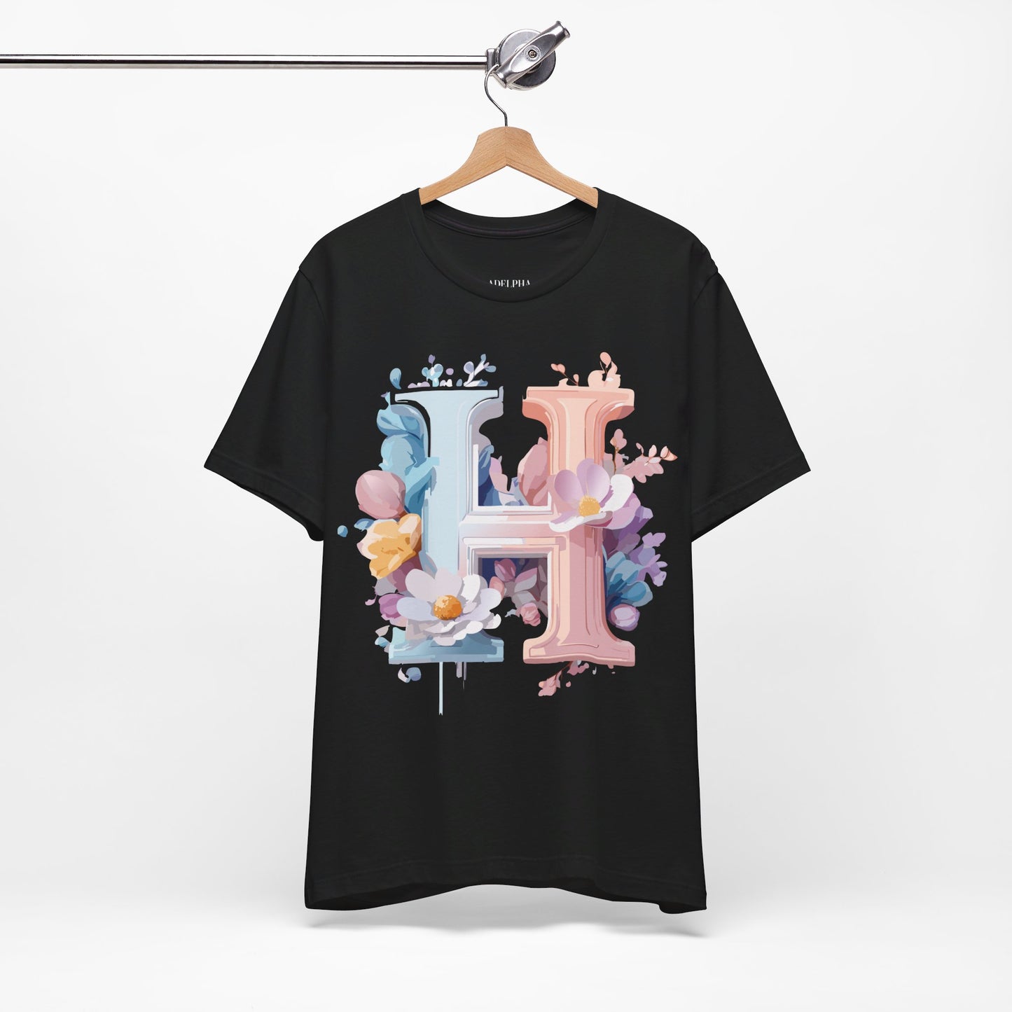 Natural Cotton Tee Shirt - Letters Collection - H Printify