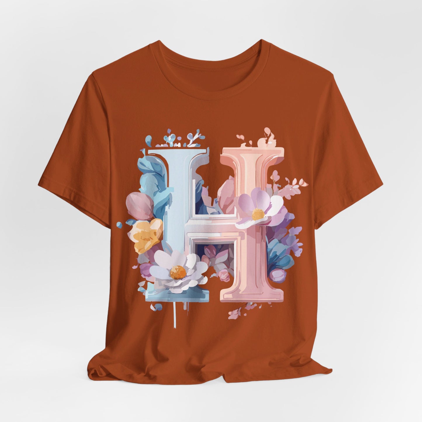 Natural Cotton Tee Shirt - Letters Collection - H Printify