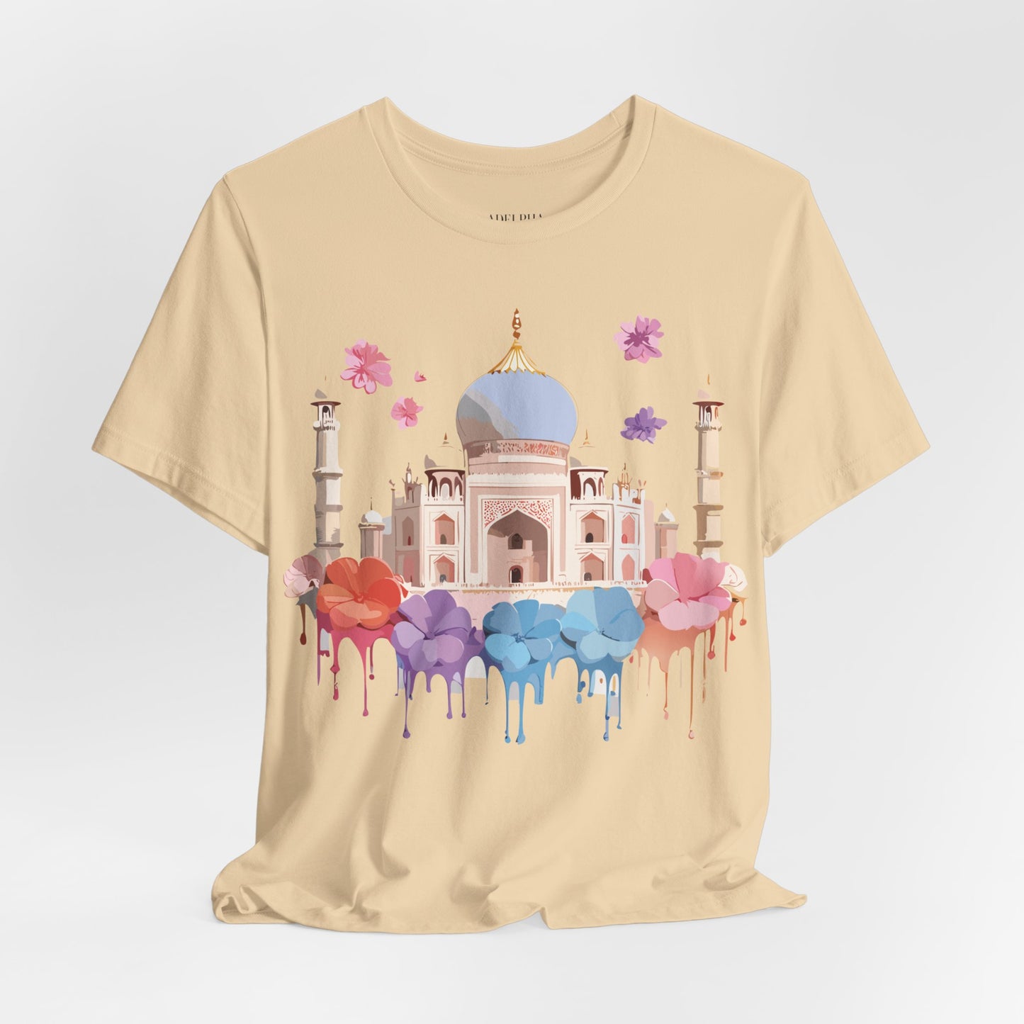 Natural Cotton Tee Shirt - Taj Mahal, India Printify
