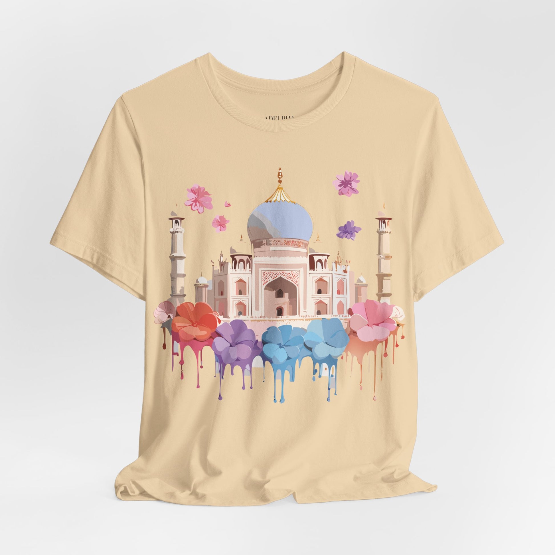 Natural Cotton Tee Shirt - Taj Mahal, India Printify