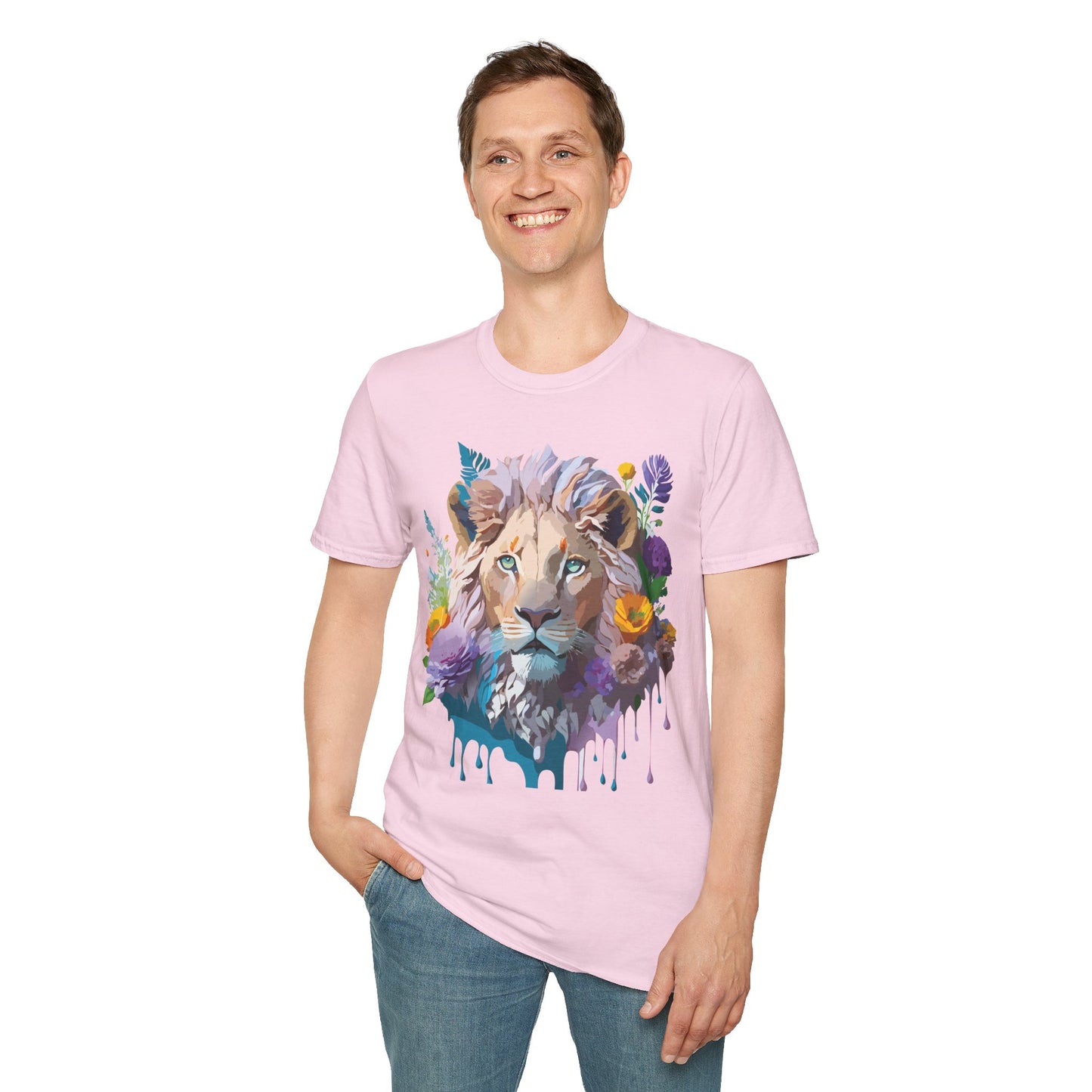 Lion Shirt, Shirt with Lion, Floral Lion Tee, Shirt with Animals