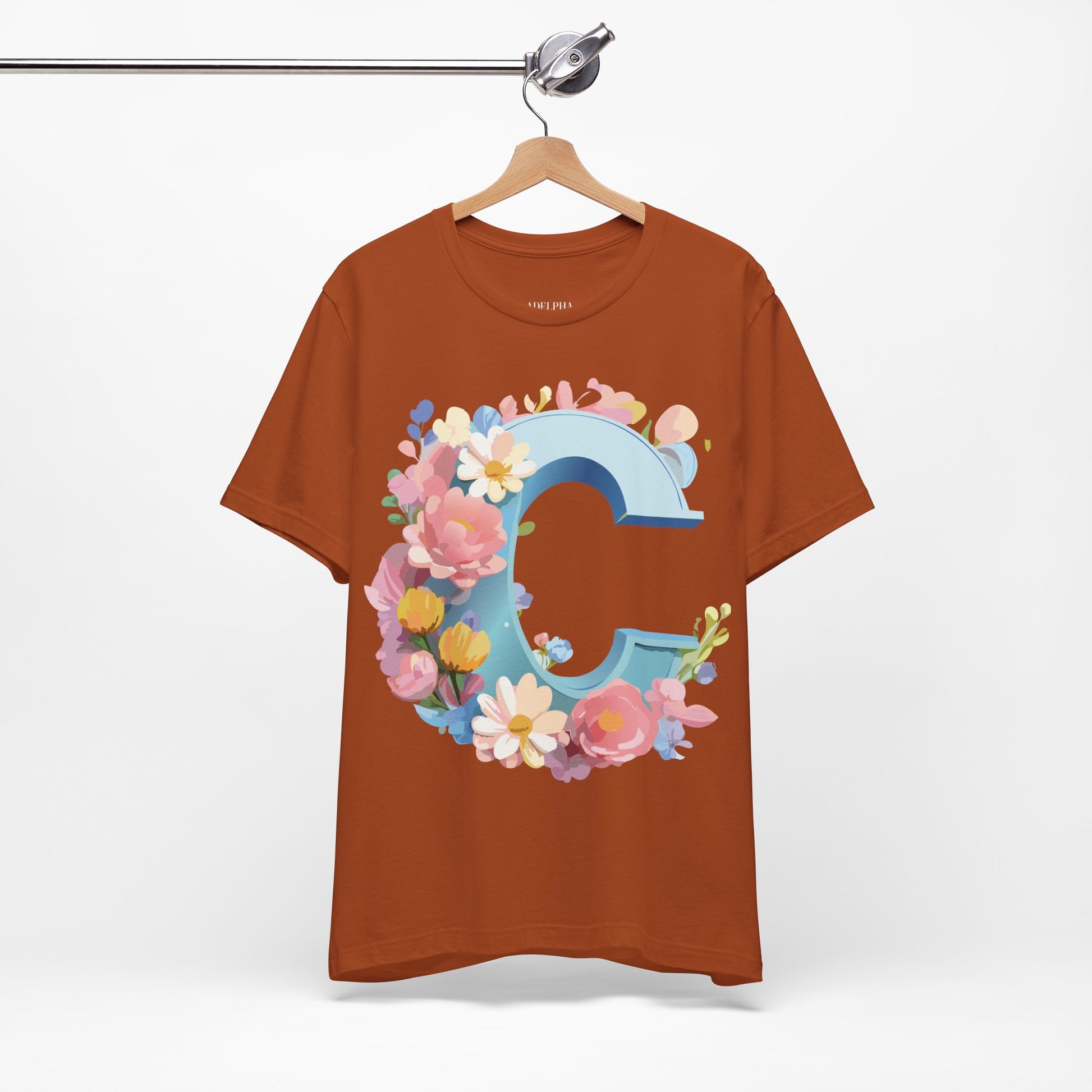 Natural Cotton Tee Shirt - Letters Collection - C Printify