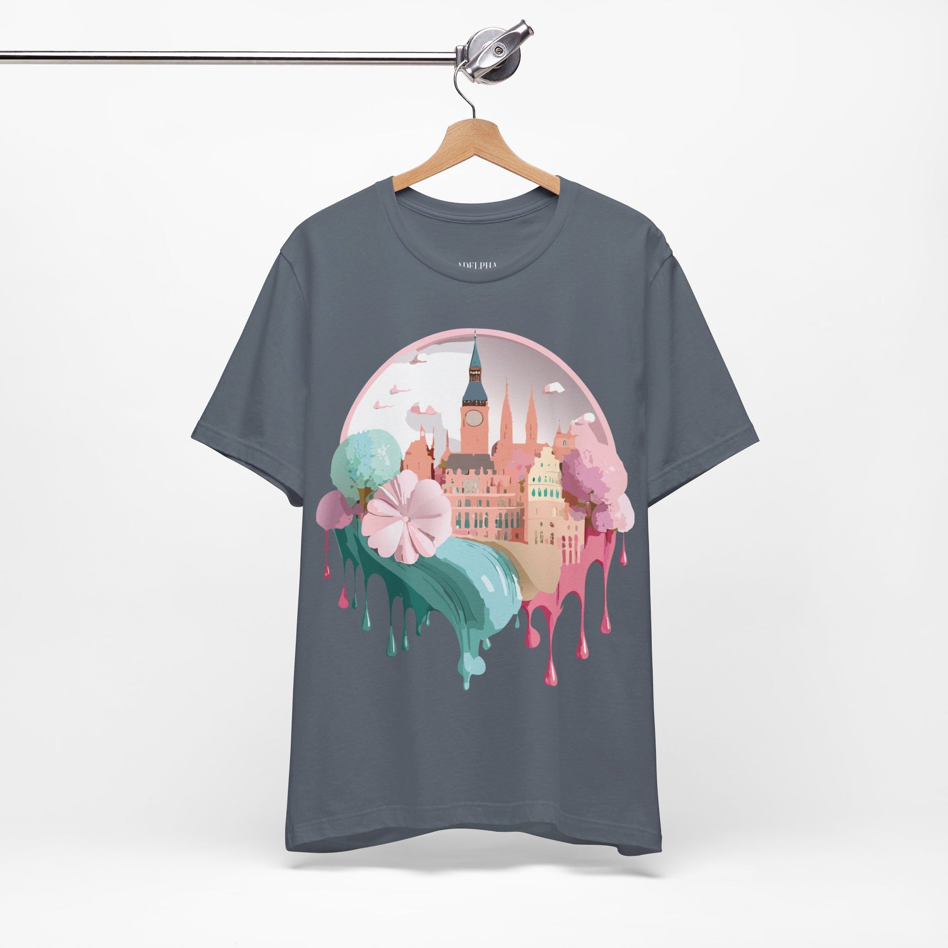 Natural Cotton Tee Shirt - Beautiful Places Collection - Prague Printify