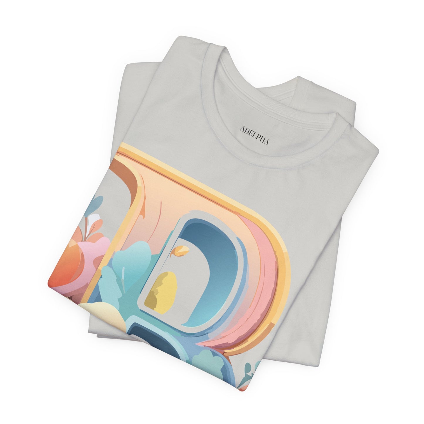 Natural Cotton Tee Shirt - Letters Collection - B Printify