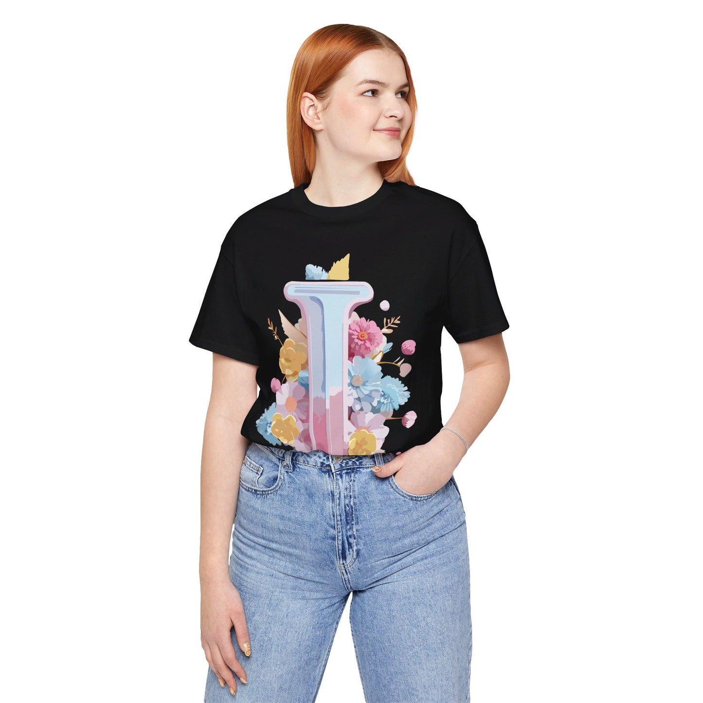 Natural Cotton Tee Shirt - Letters Collection - I Printify