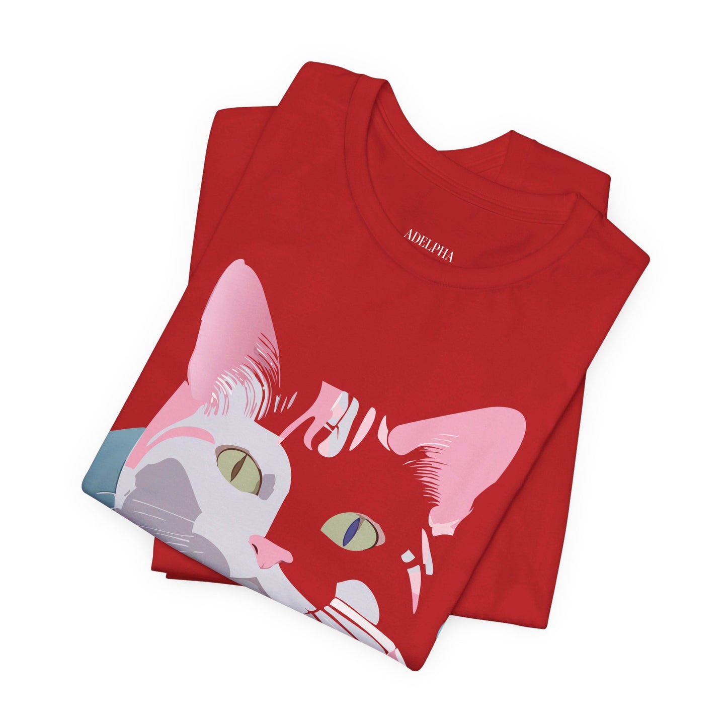 Natural Cotton Tee Shirt with Cat Printify