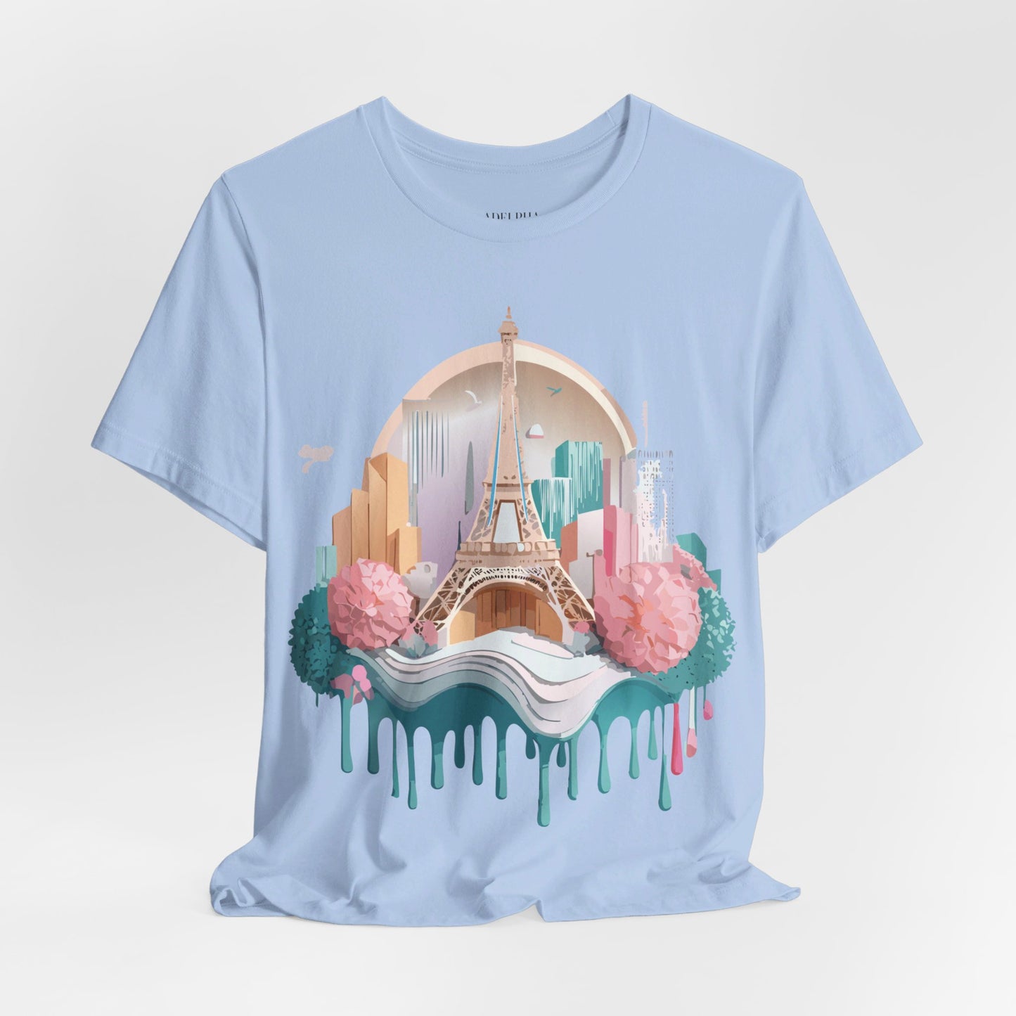 Natural Cotton Tee Shirt - Beautiful Places Collection - Paris Printify