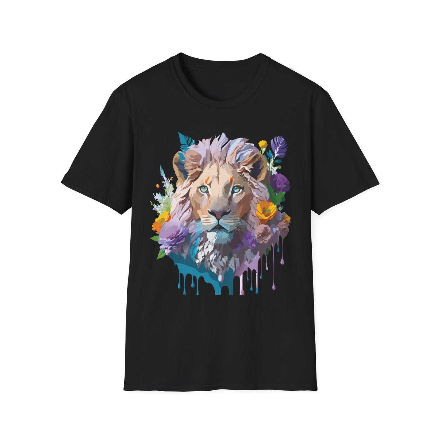 Lion Shirt, Shirt with Lion, Floral Lion Tee, Shirt with Animals