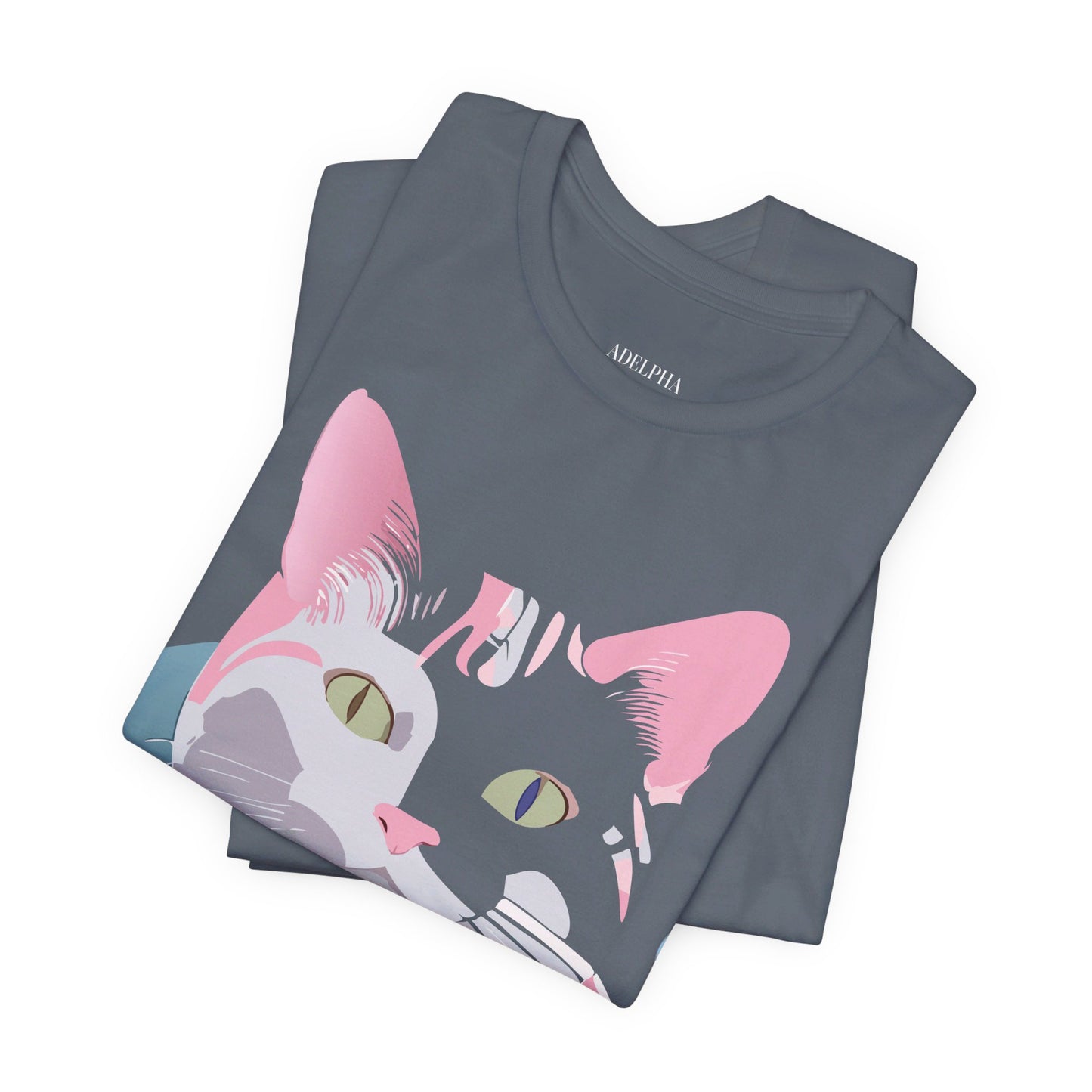 Natural Cotton Tee Shirt with Cat Printify
