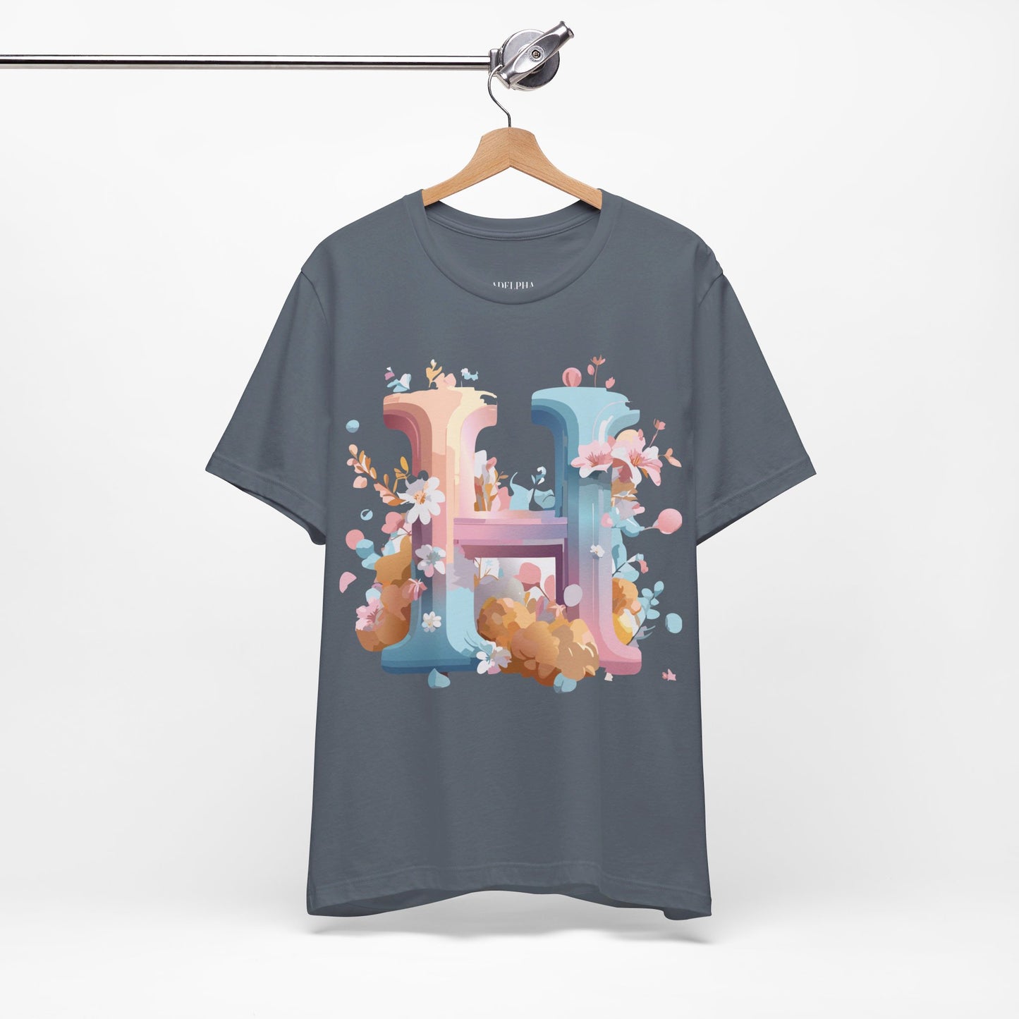 Natural Cotton Tee Shirt - Letters Collection - H Printify