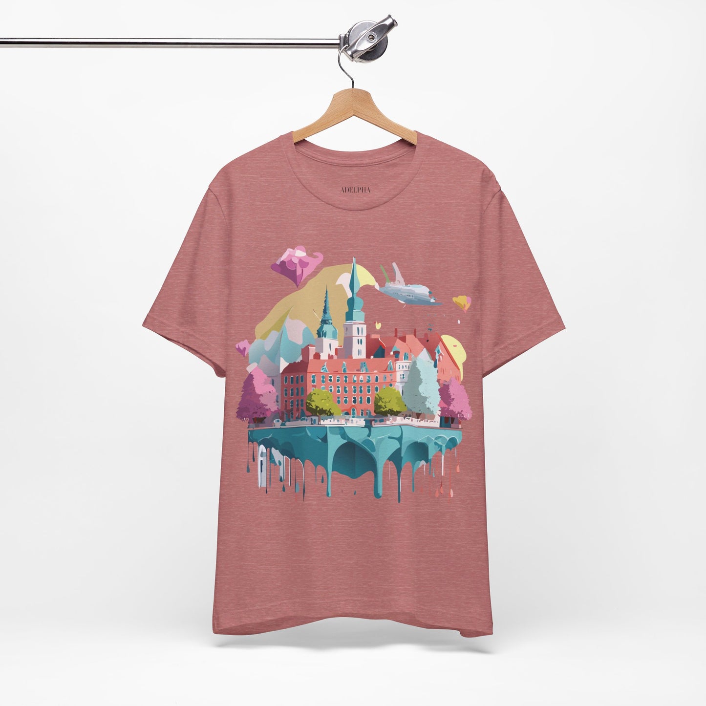 Natural Cotton Tee Shirt - Beautiful Places Collection - Warnemünde and Rostock - Germany Printify