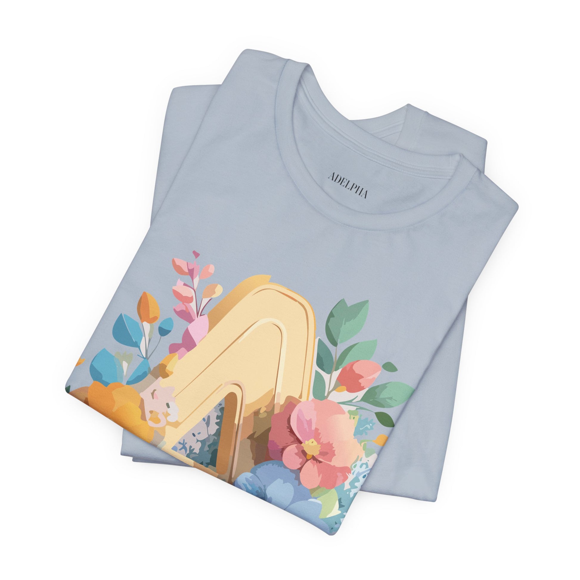 Natural Cotton Tee Shirt - Letters Collection - A Printify