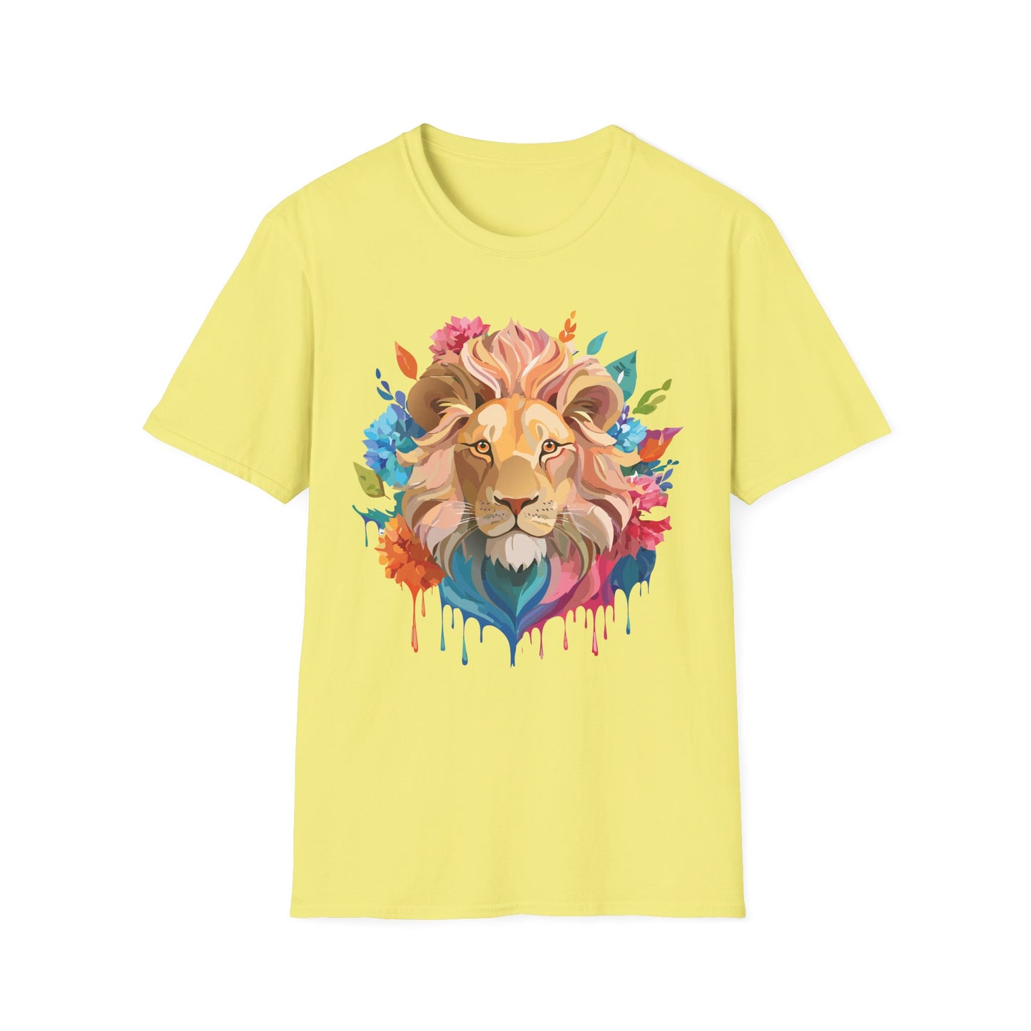 Lion Shirt, Shirt with Lion, Floral Lion Tee, Shirt with Animals