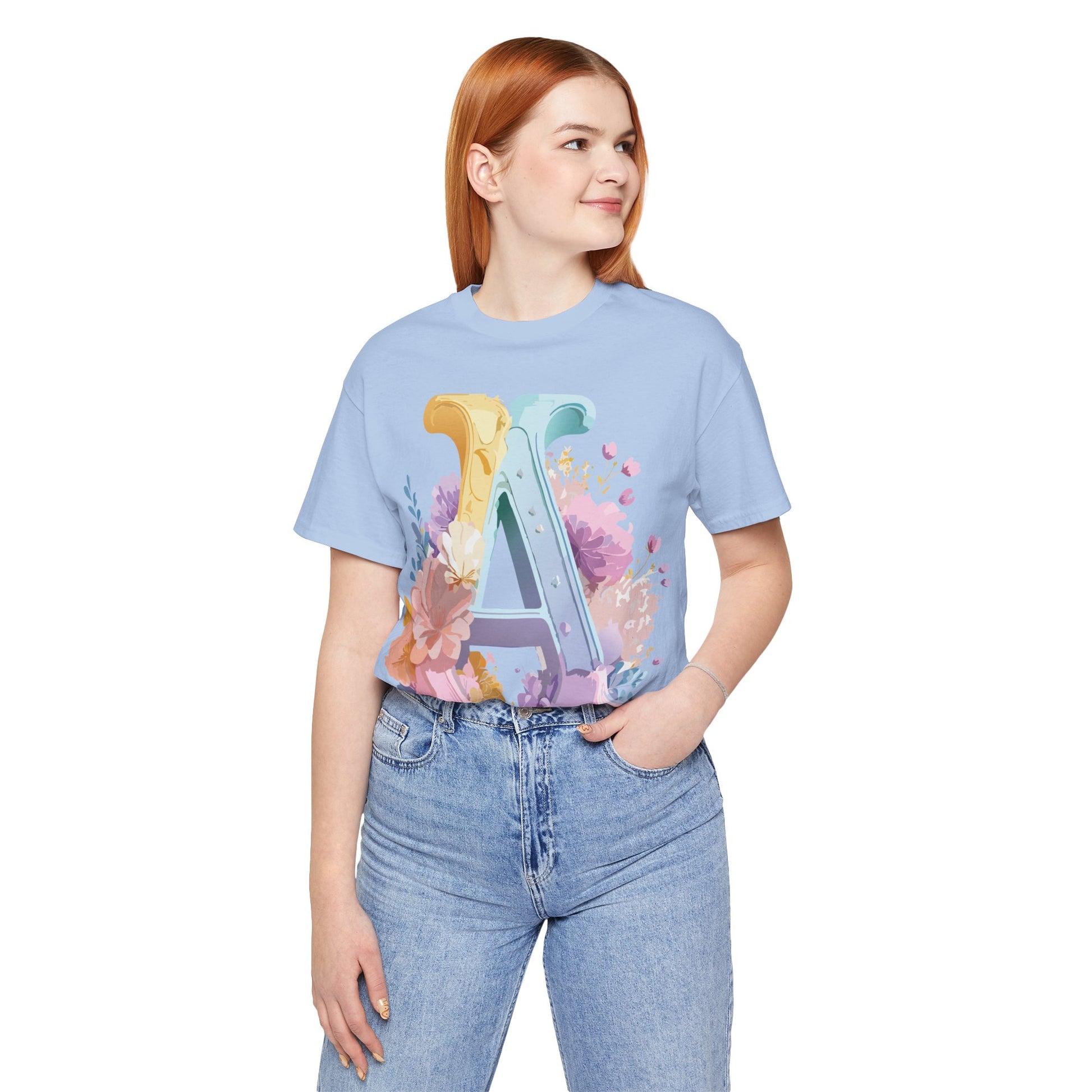 Natural Cotton Tee Shirt - Letters Collection - A Printify