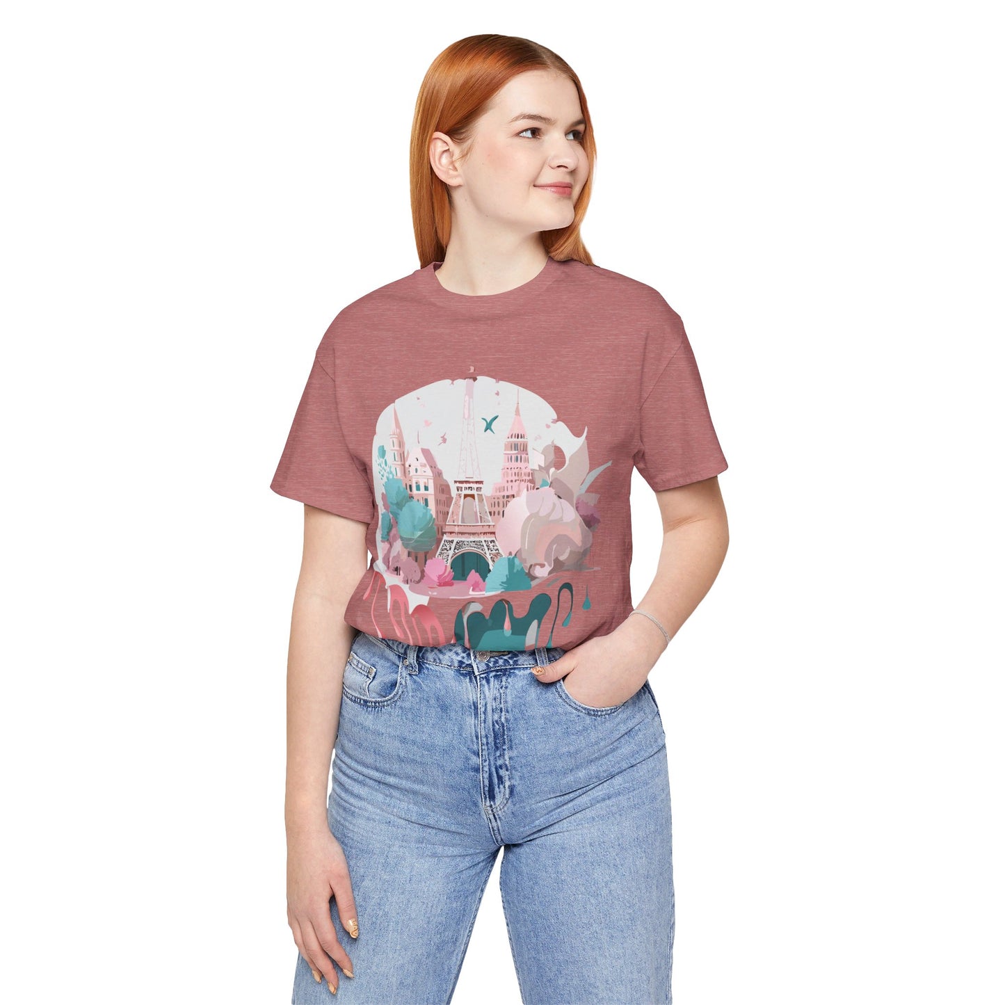 Natural Cotton Tee Shirt - Beautiful Places Collection - Paris Printify