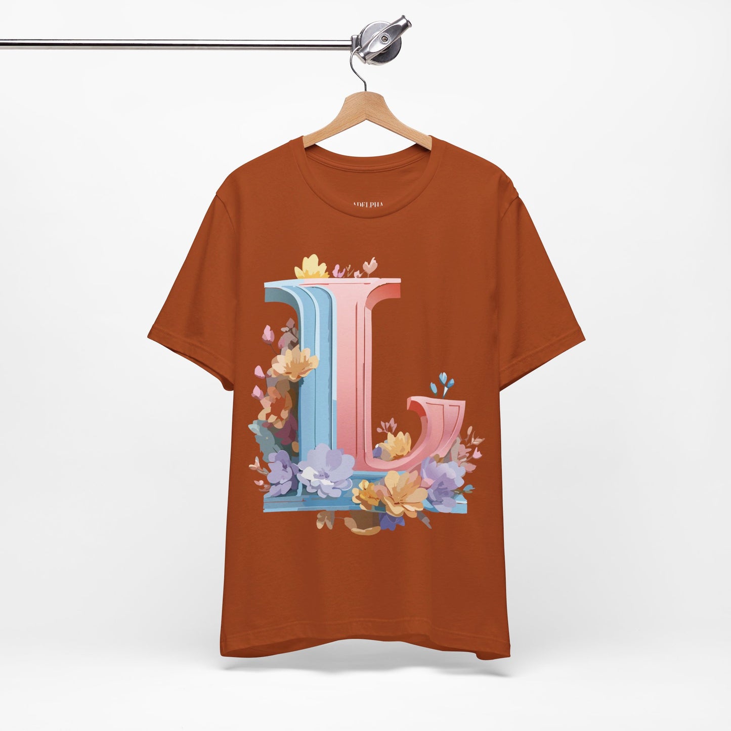 Natural Cotton Tee Shirt - Letters Collection - L Printify