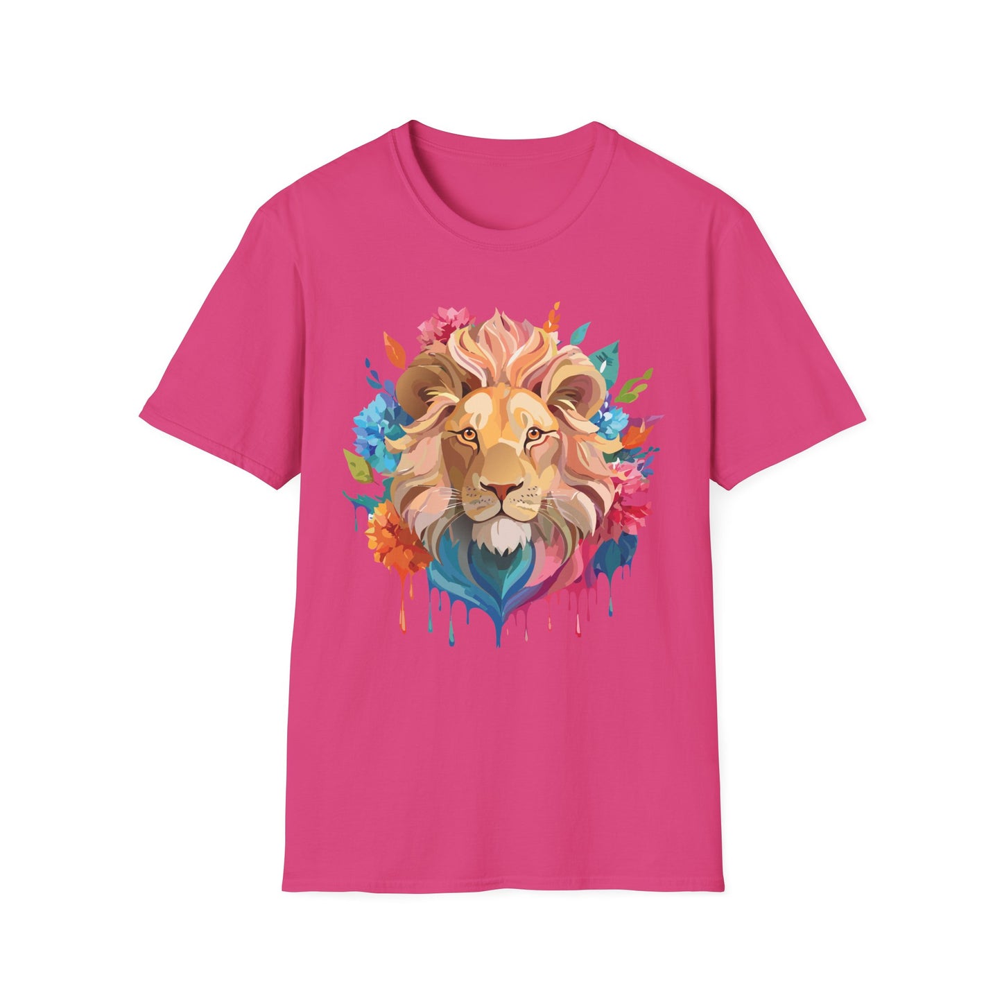 Lion Shirt, Shirt with Lion, Floral Lion Tee, Shirt with Animals