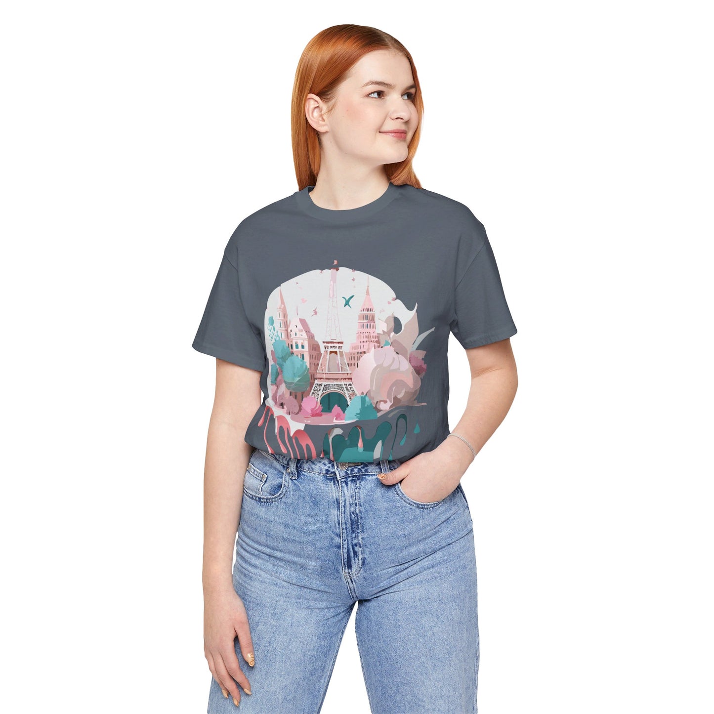 Natural Cotton Tee Shirt - Beautiful Places Collection - Paris Printify