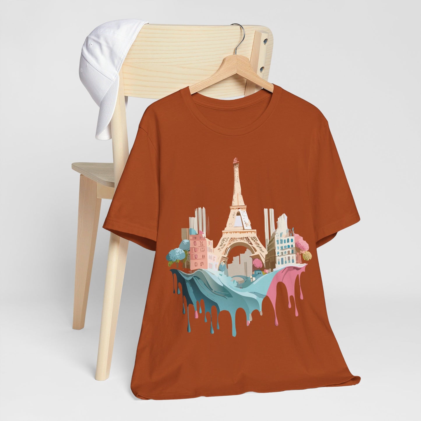 Natural Cotton Tee Shirt - Beautiful Places Collection - Paris Printify