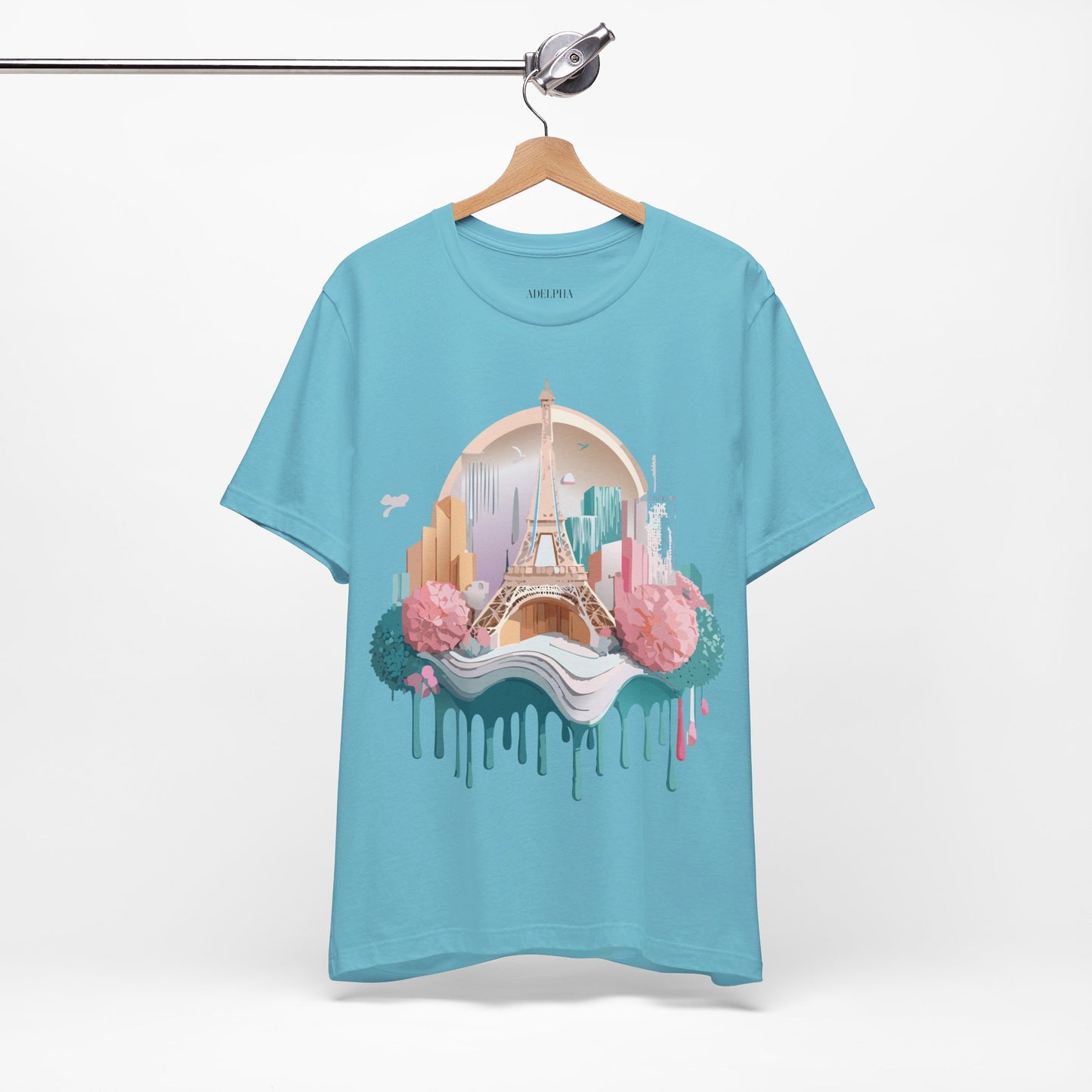 Natural Cotton Tee Shirt - Beautiful Places Collection - Paris Printify