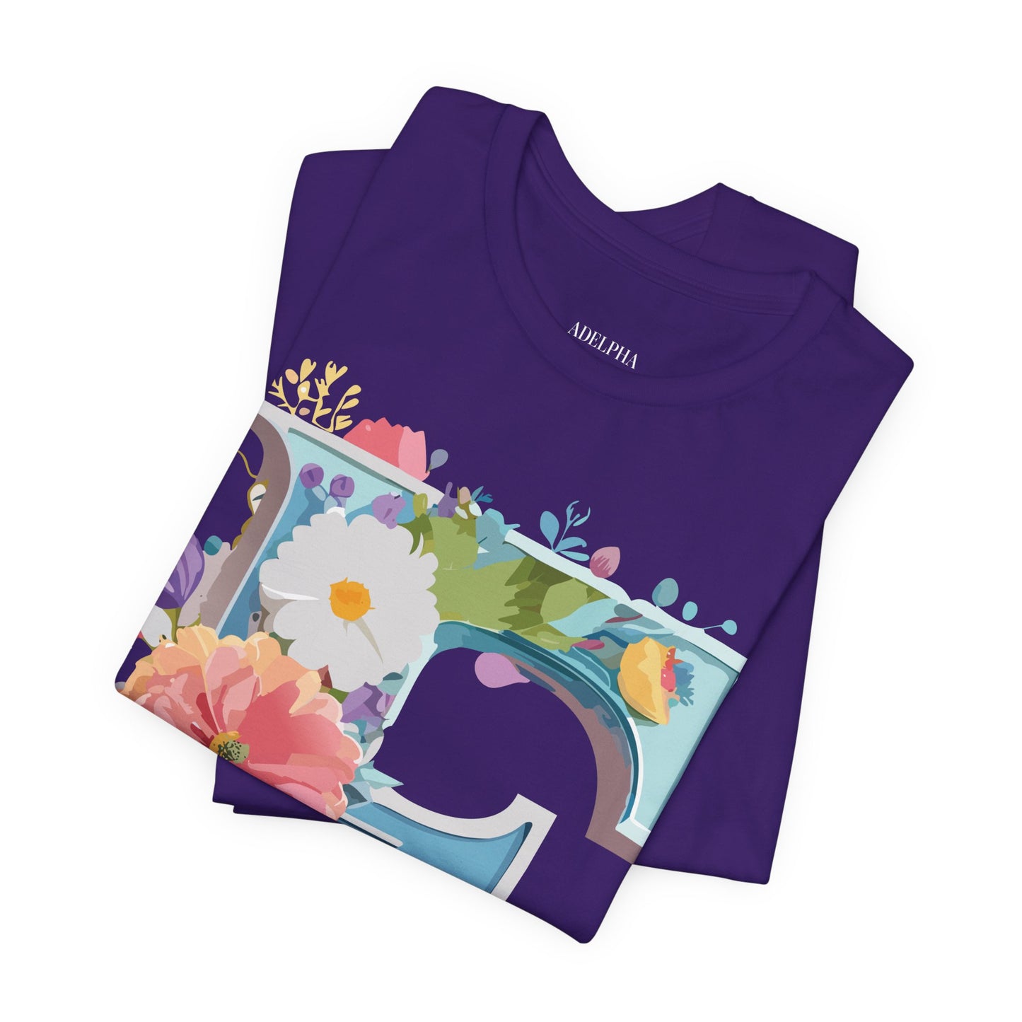 Natural Cotton Tee Shirt - Letters Collection - F Printify