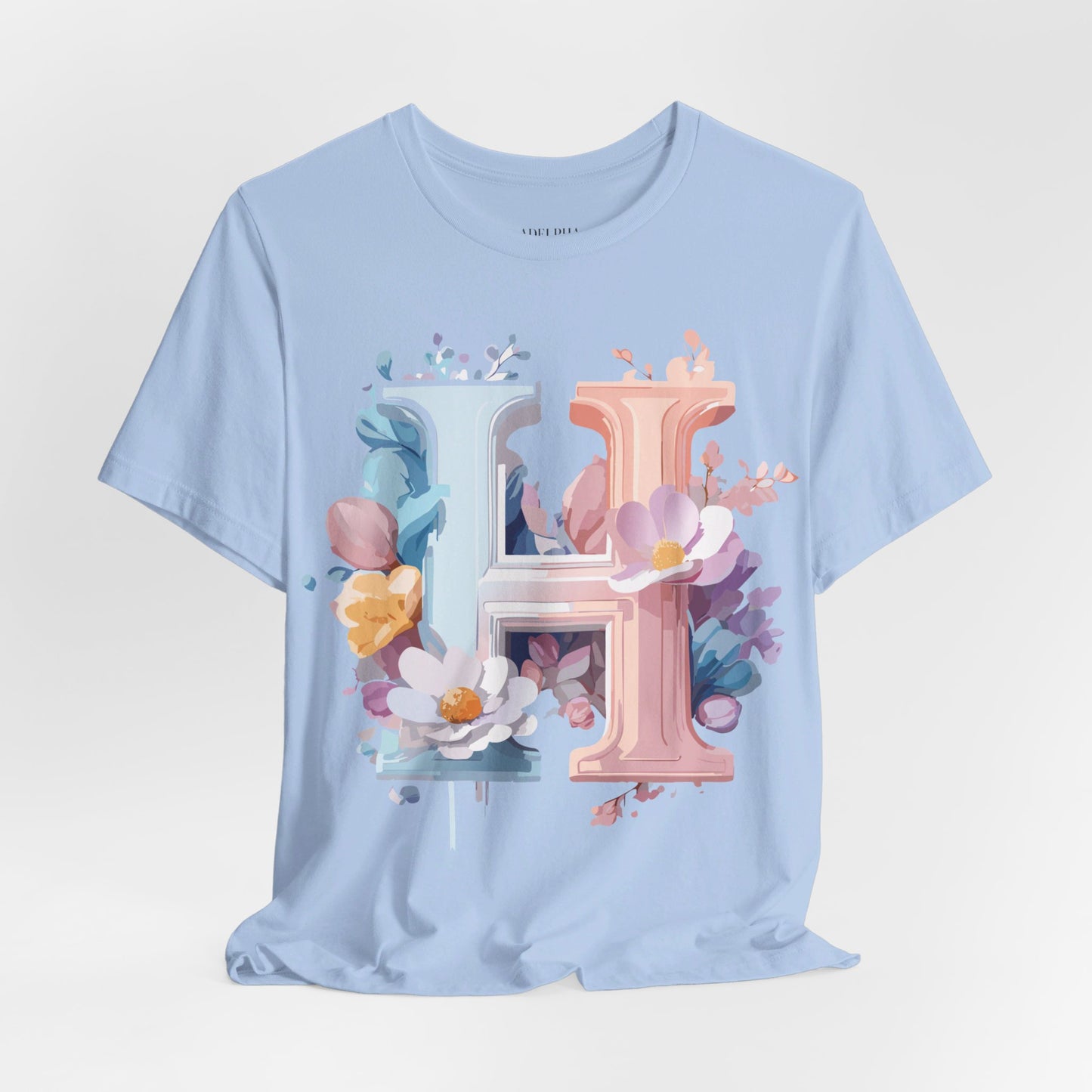 Natural Cotton Tee Shirt - Letters Collection - H Printify