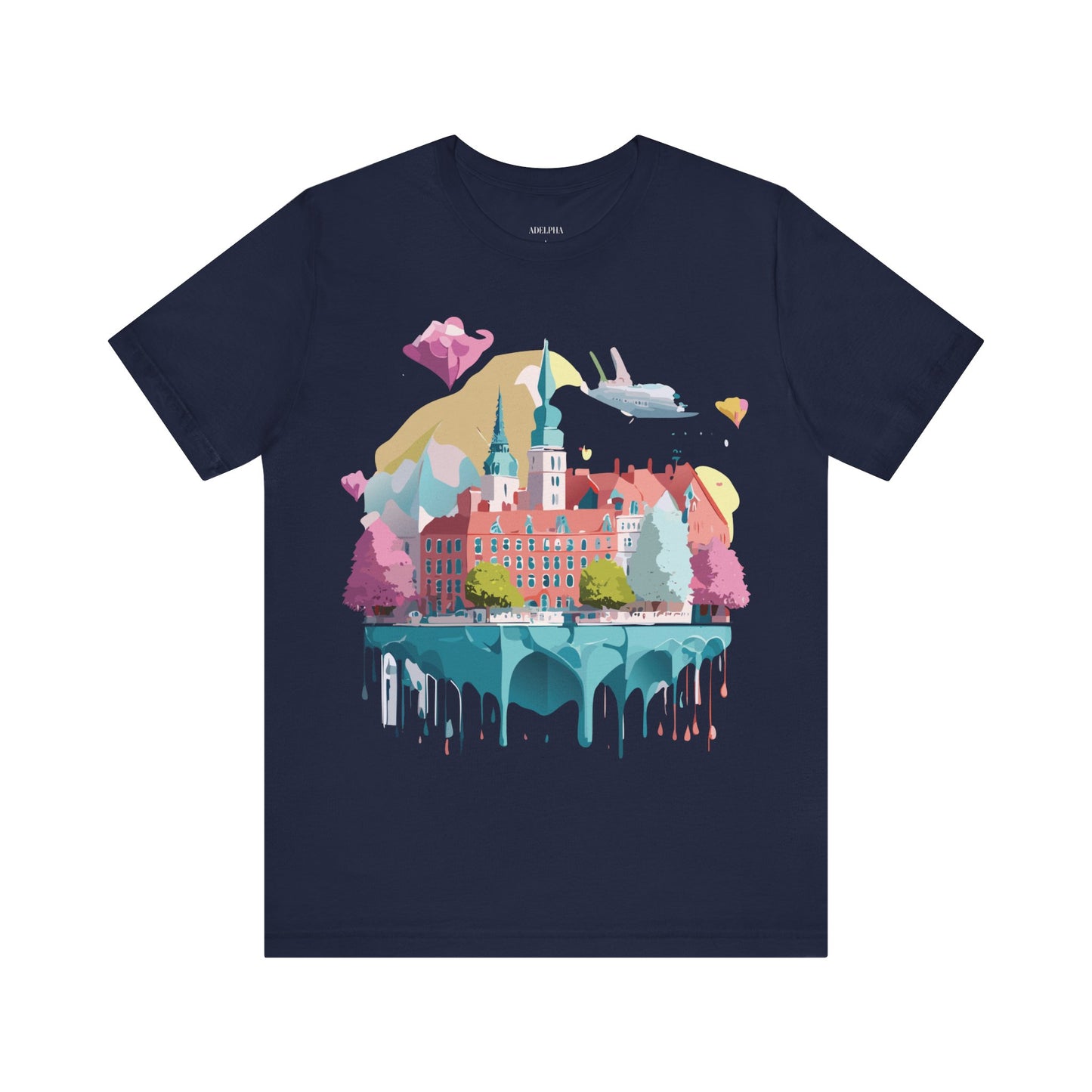 Natural Cotton Tee Shirt - Beautiful Places Collection - Warnemünde and Rostock - Germany Printify