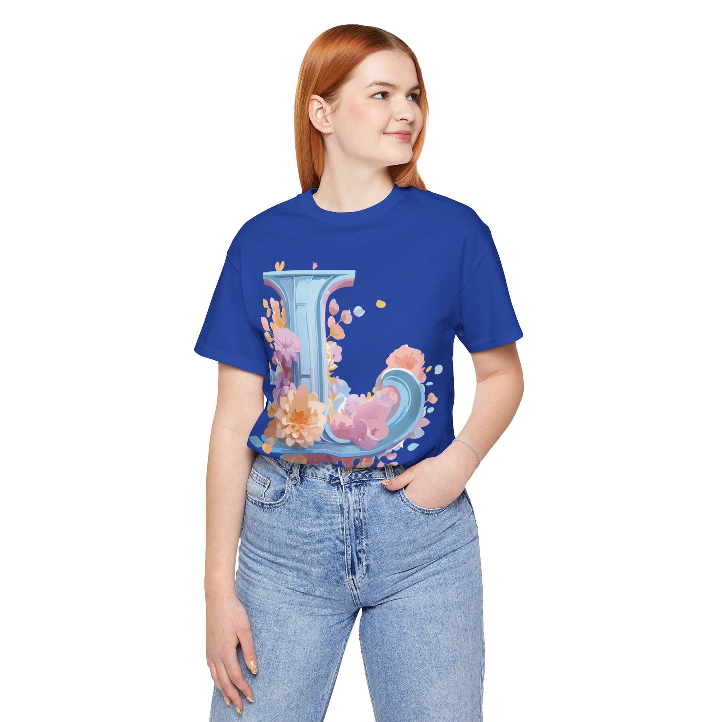 Natural Cotton Tee Shirt - Letters Collection - L Printify