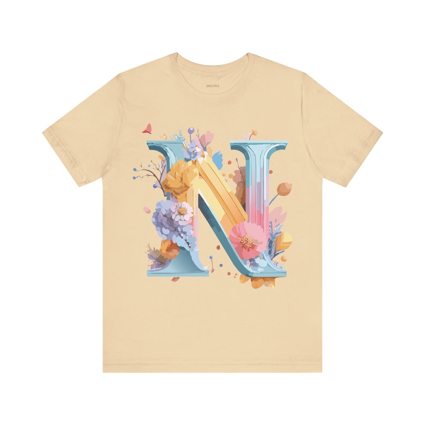 Natural Cotton Tee Shirt - Letters Collection - N Printify