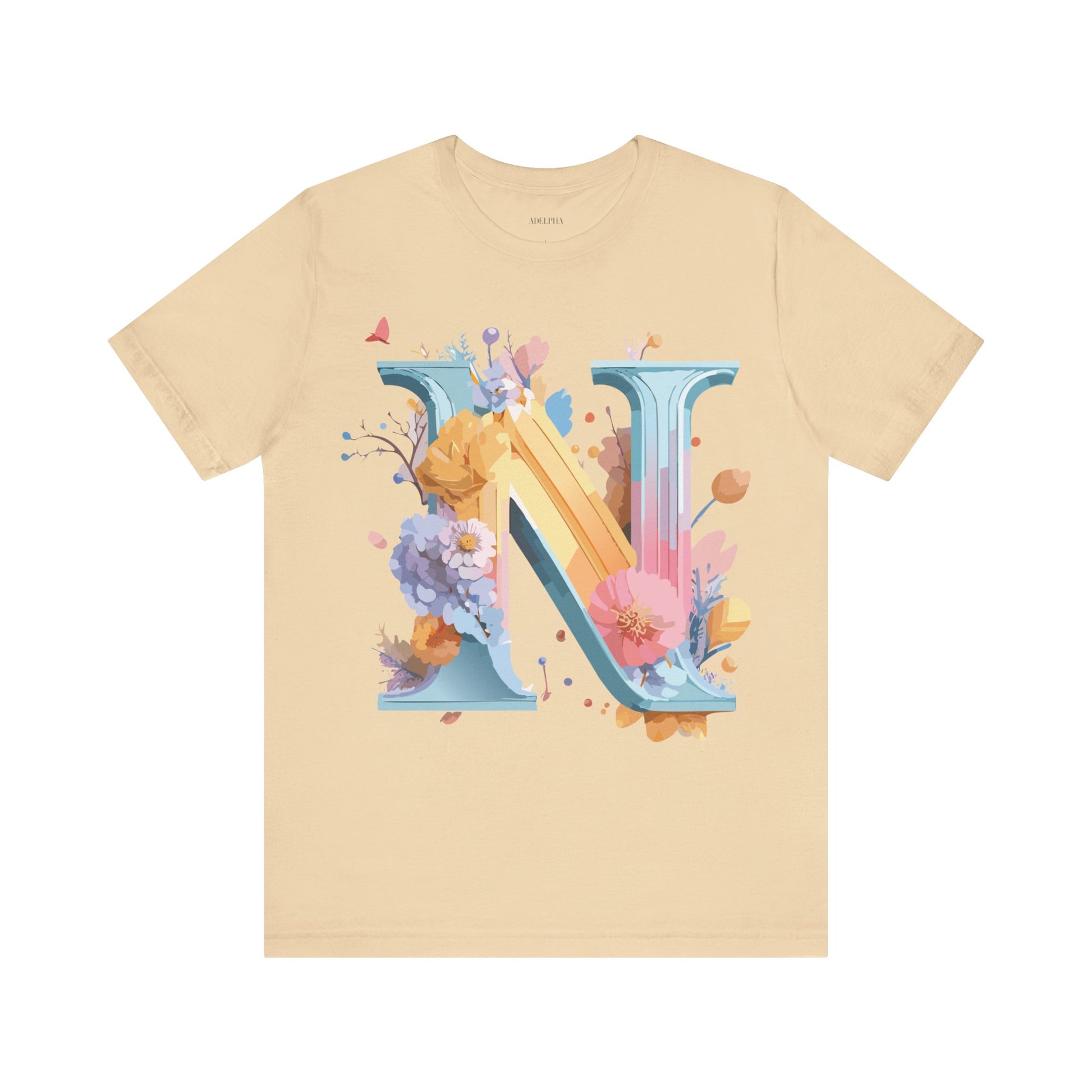 Natural Cotton Tee Shirt - Letters Collection - N Printify