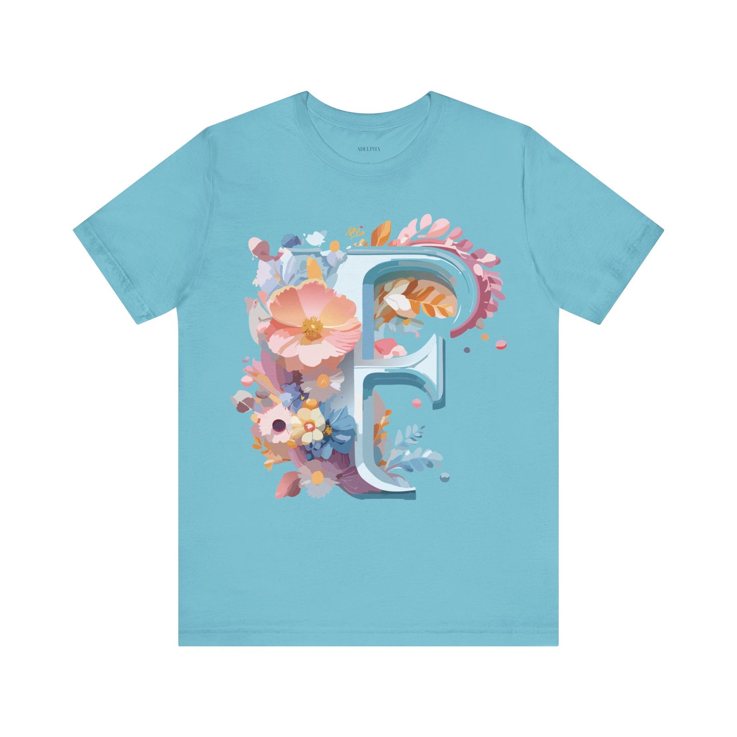 Natural Cotton Tee Shirt - Letters Collection - F Printify