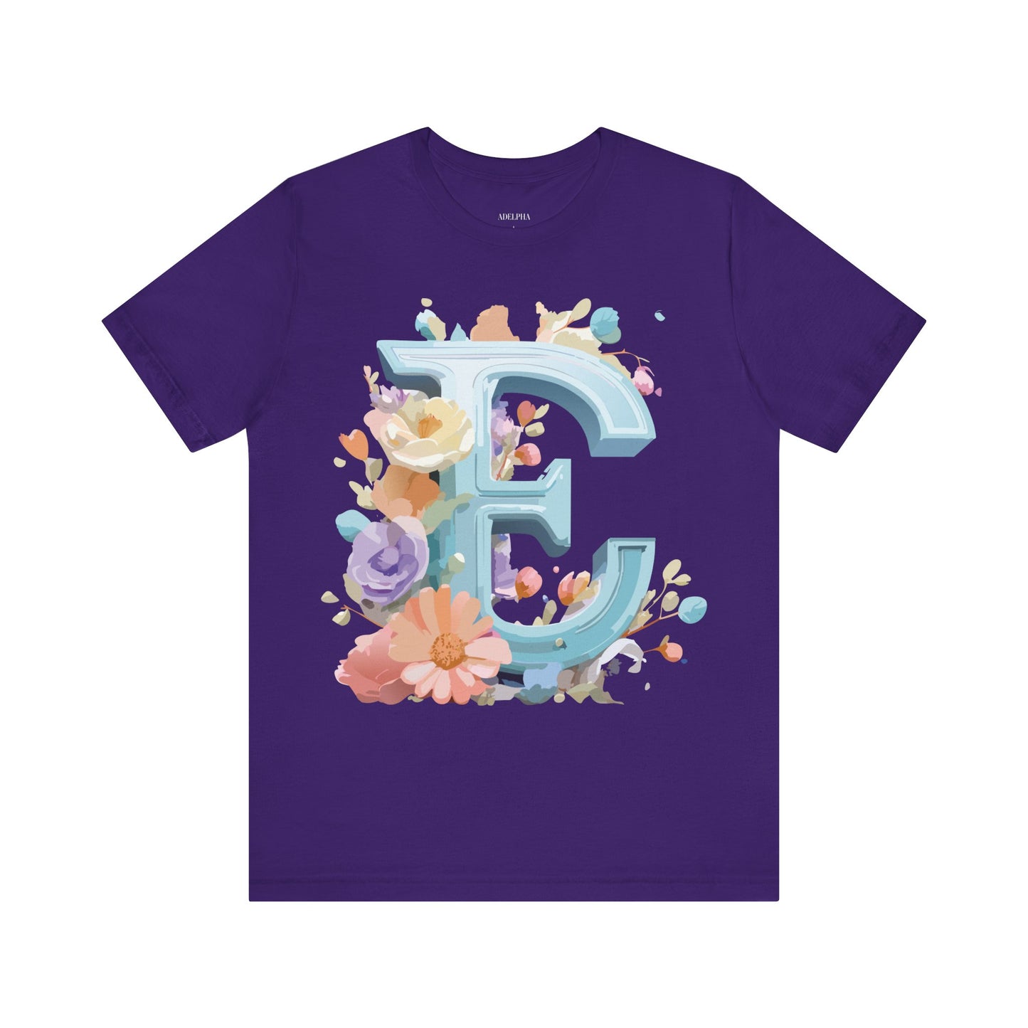 Natural Cotton Tee Shirt - Letters Collection - E Printify