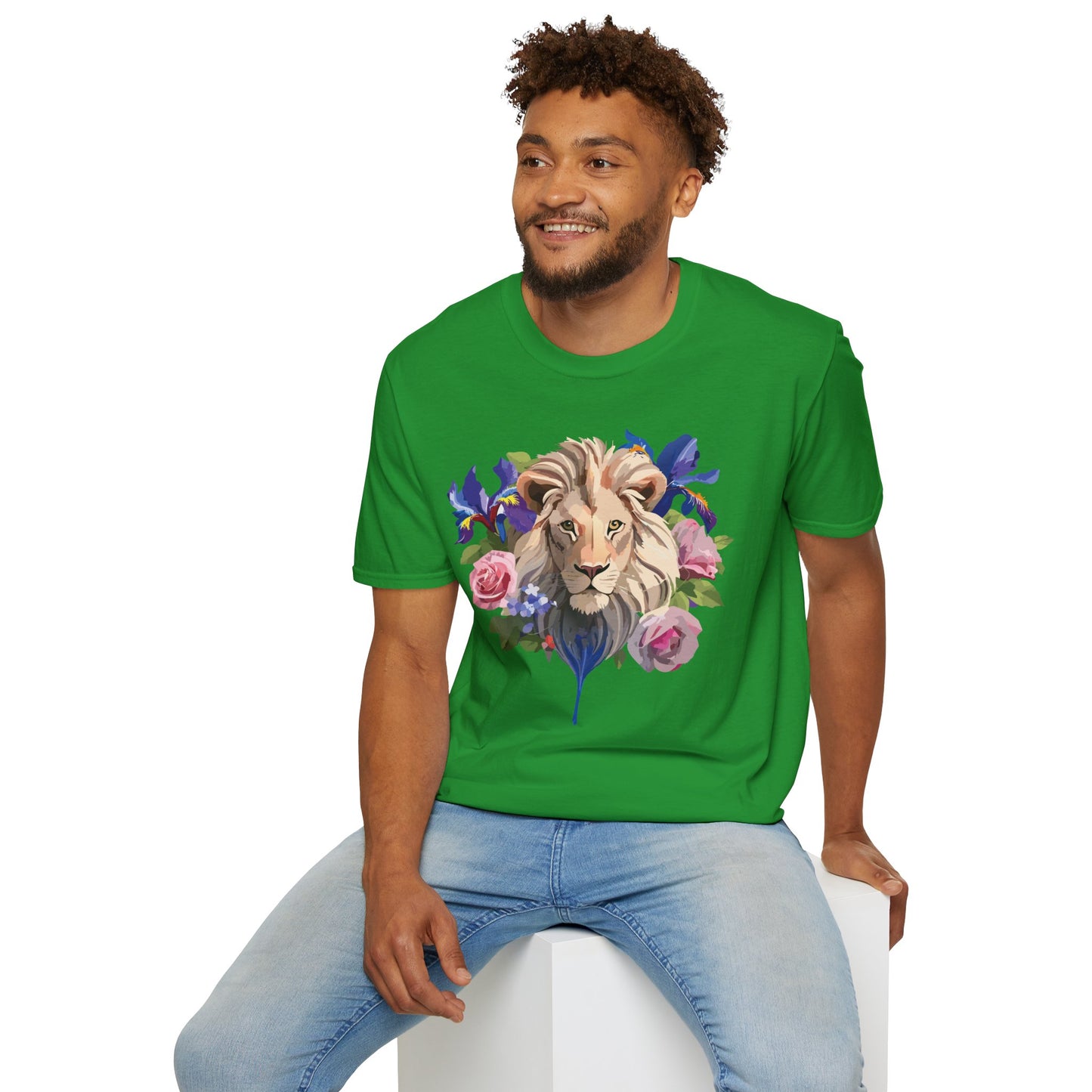 Lion Shirt, Shirt with Lion, Floral Lion Tee, Shirt with Animals
