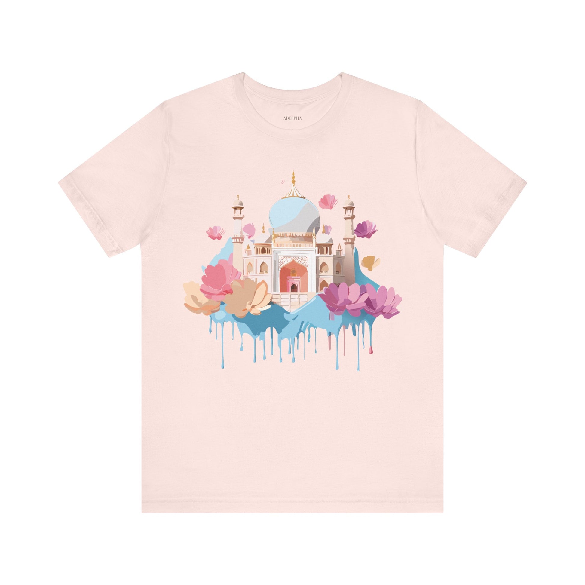 Natural Cotton Tee Shirt - Taj Mahal, India Printify