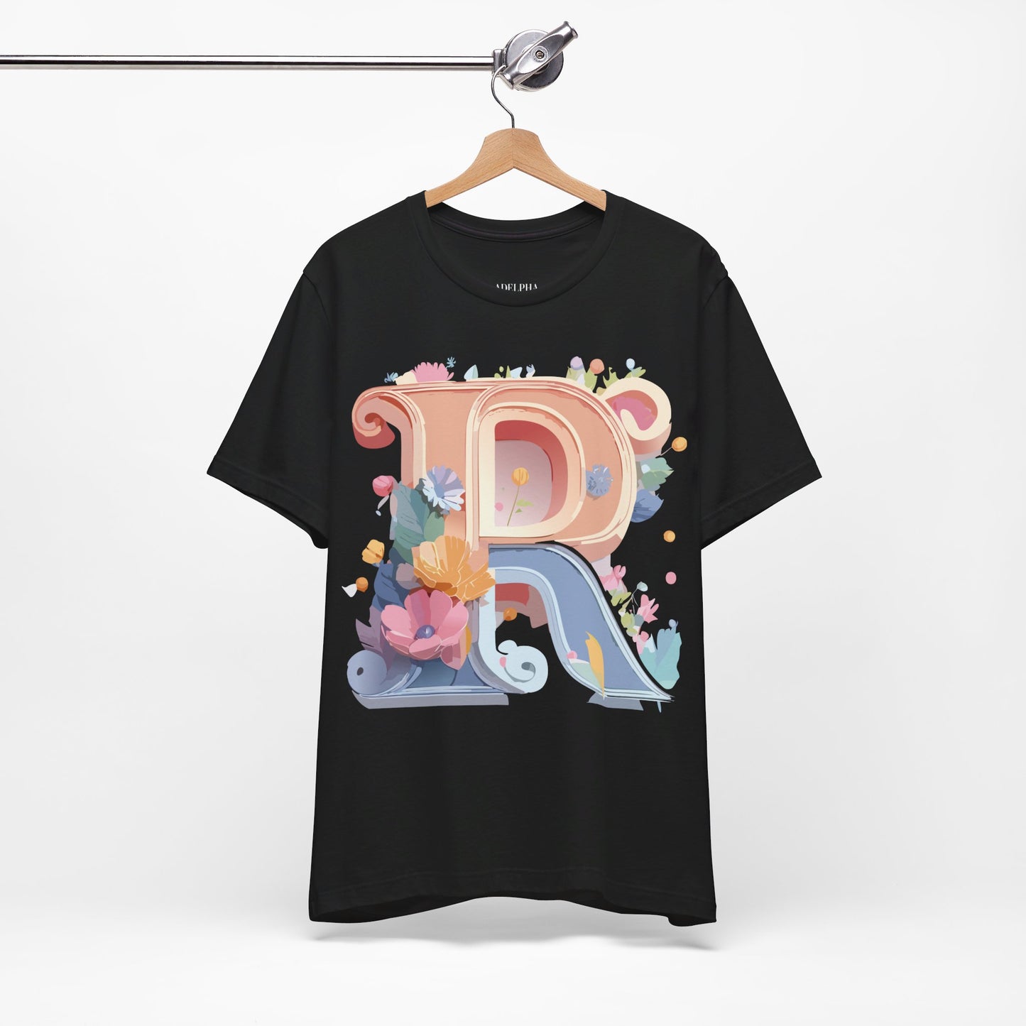 Natural Cotton Tee Shirt - Letters Collection - R Printify
