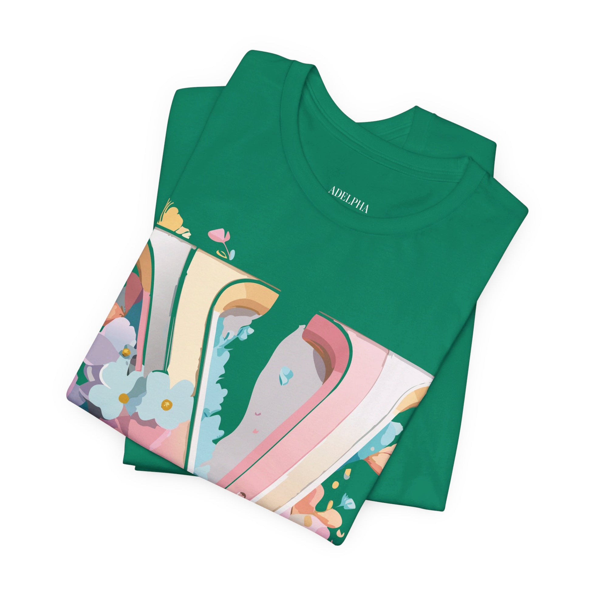 Natural Cotton Tee Shirt - Letters Collection - V Printify