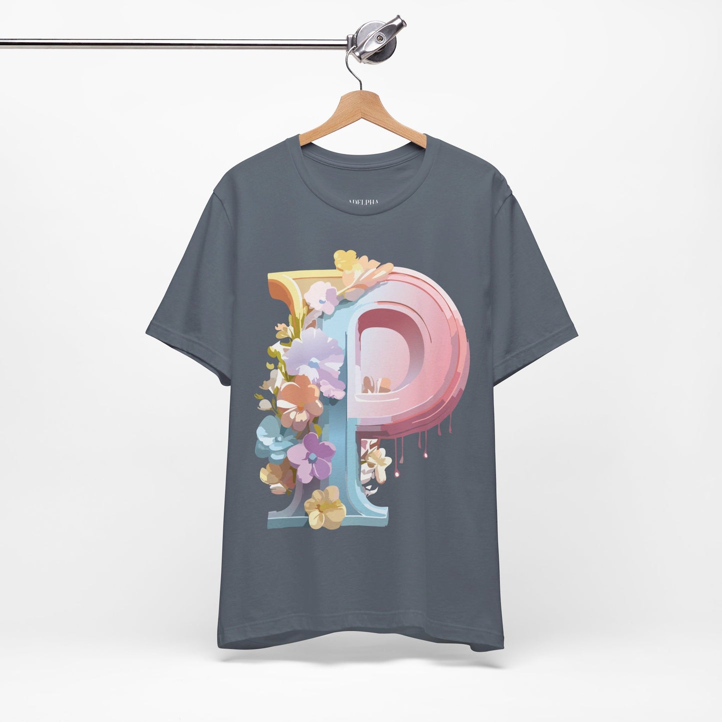Natural Cotton Tee Shirt - Letters Collection - P Printify
