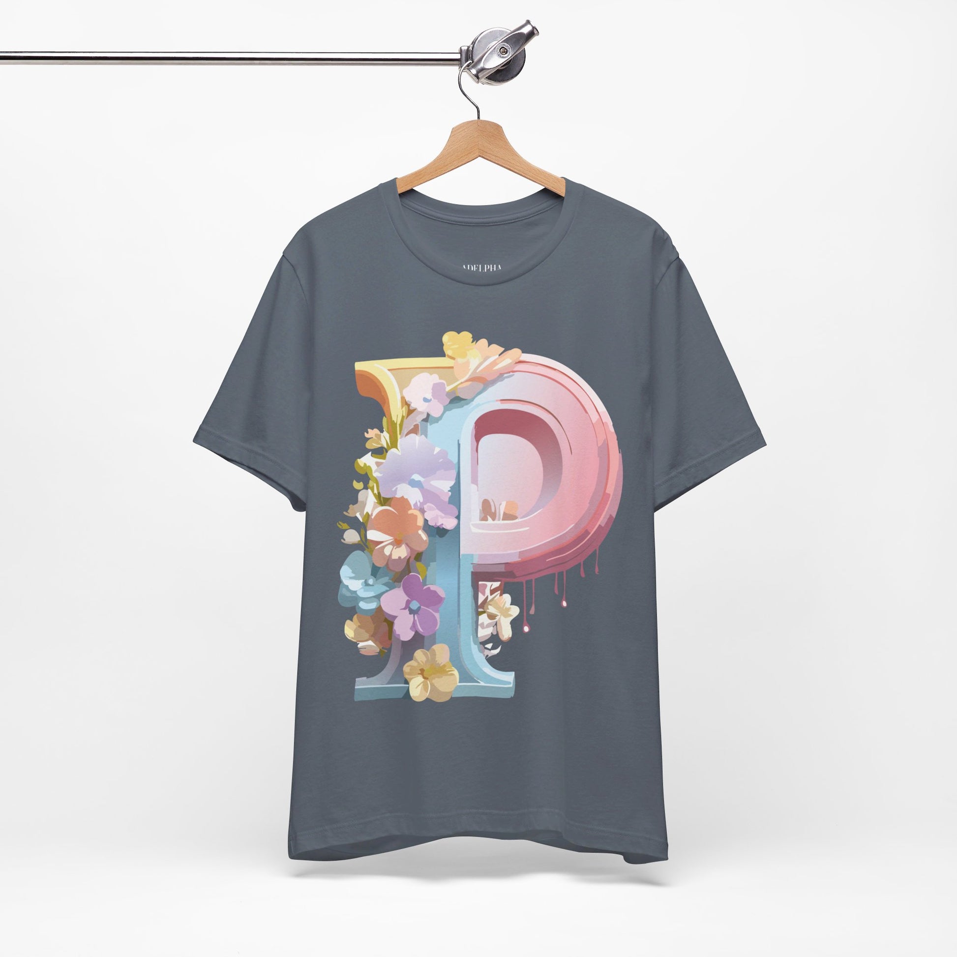 Natural Cotton Tee Shirt - Letters Collection - P Printify