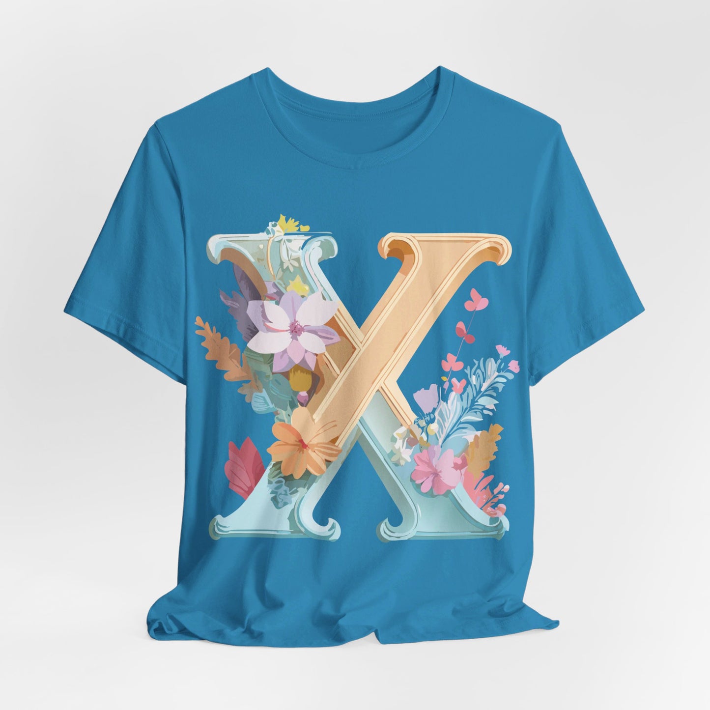 Natural Cotton Tee Shirt - Letters Collection - X Printify