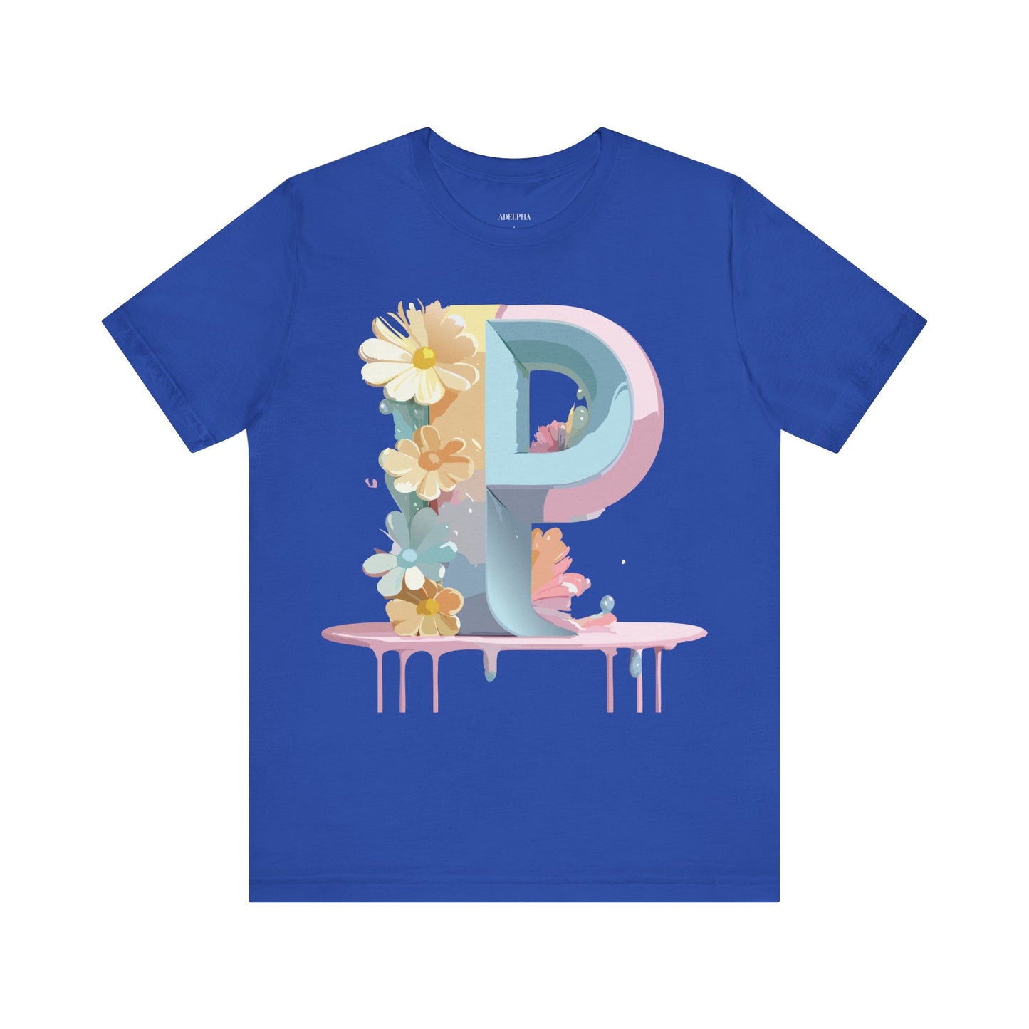 Natural Cotton Tee Shirt - Letters Collection - P Printify