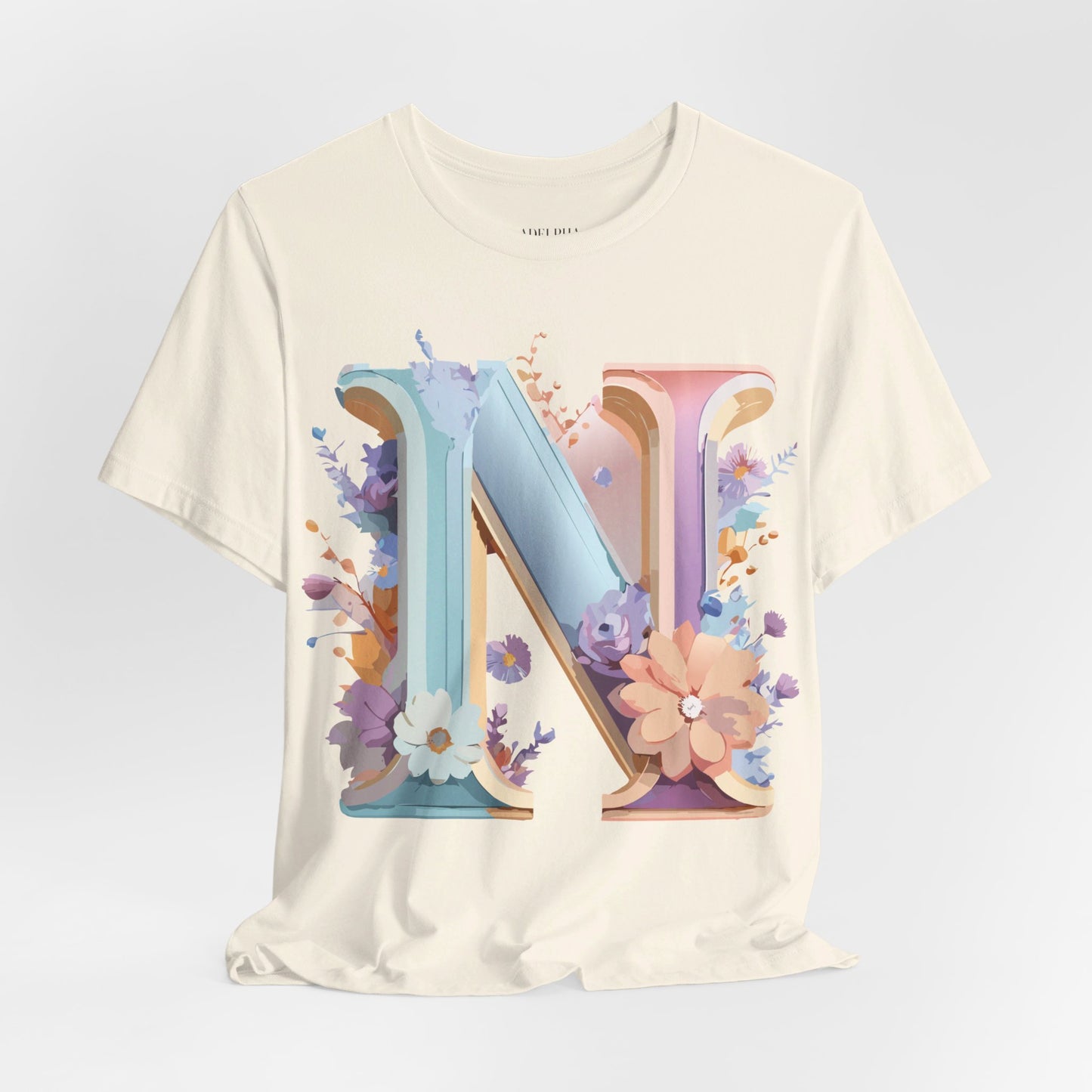 Natural Cotton Tee Shirt - Letters Collection - N Printify