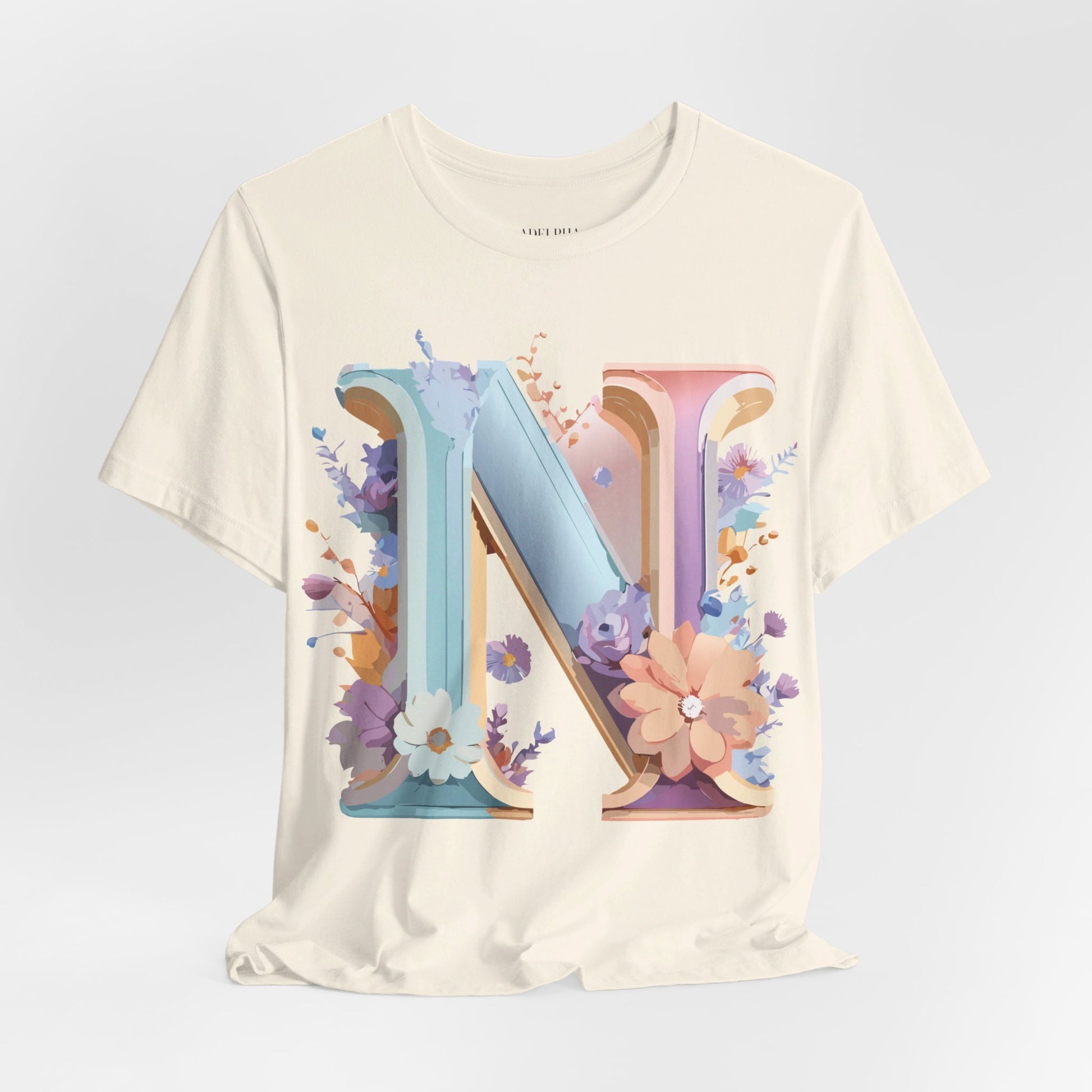 Natural Cotton Tee Shirt - Letters Collection - N Printify