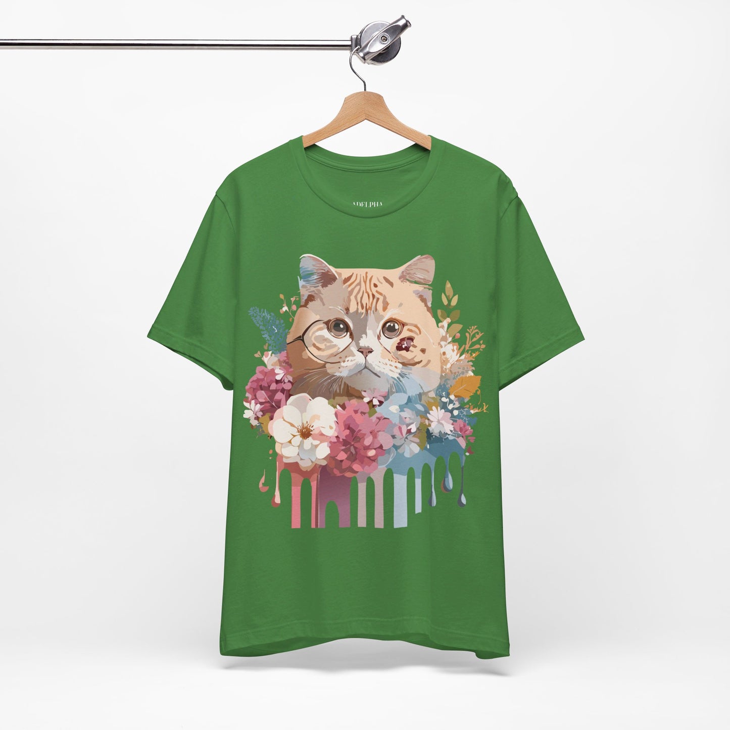 Natural Cotton Tee Shirt with Cat Printify