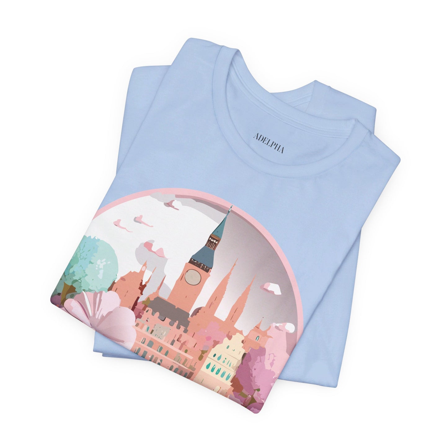 Natural Cotton Tee Shirt - Beautiful Places Collection - Prague Printify