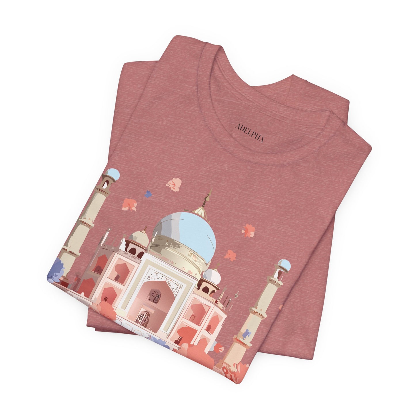 Natural Cotton Tee Shirt - Taj Mahal, India Printify